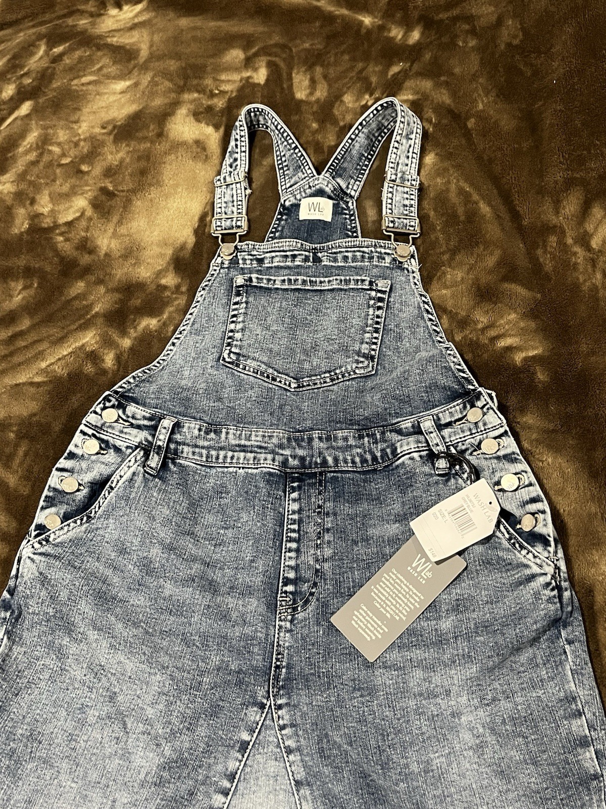Wash Lab Women’s Pieced Mixed Denim Jumper – Blue Denim – Size Large – NWT
