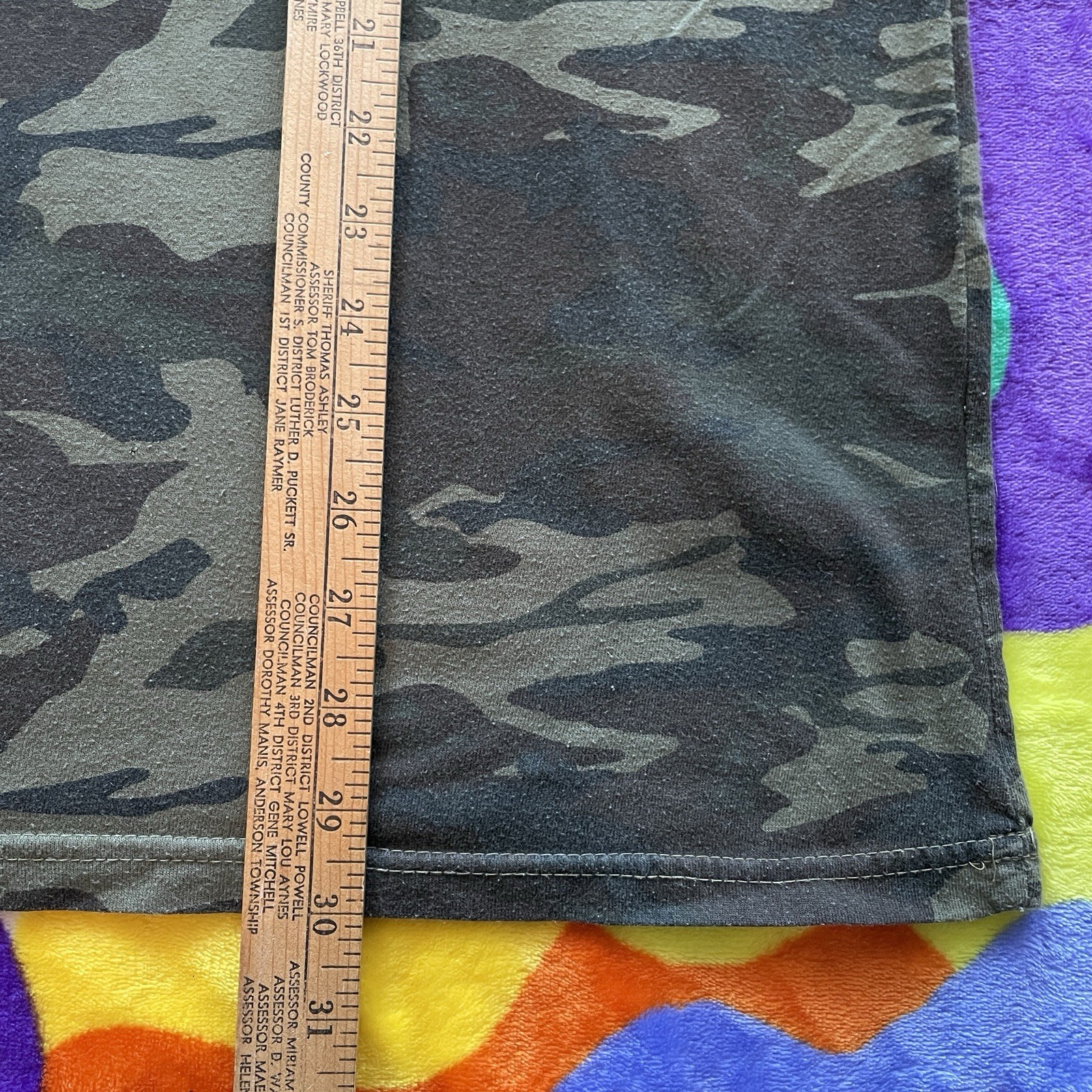 Camouflage Long Sleeve Ringer T-Shirt Men’s 2XL Camo Outdoors Fishing Camping