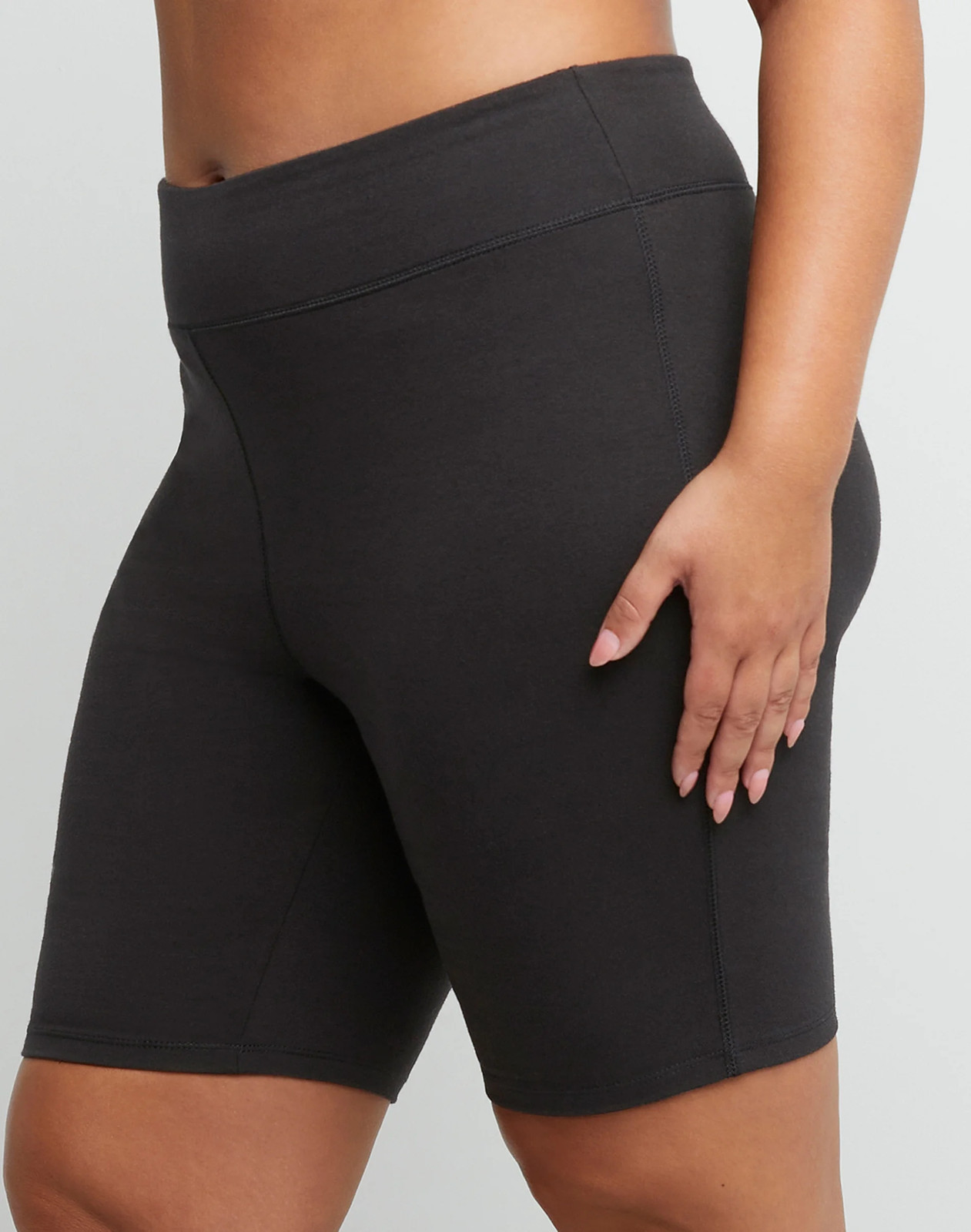 Just My Size Women Bike Shorts Stretch Cotton Jersey Sports Plus Size Black Grey