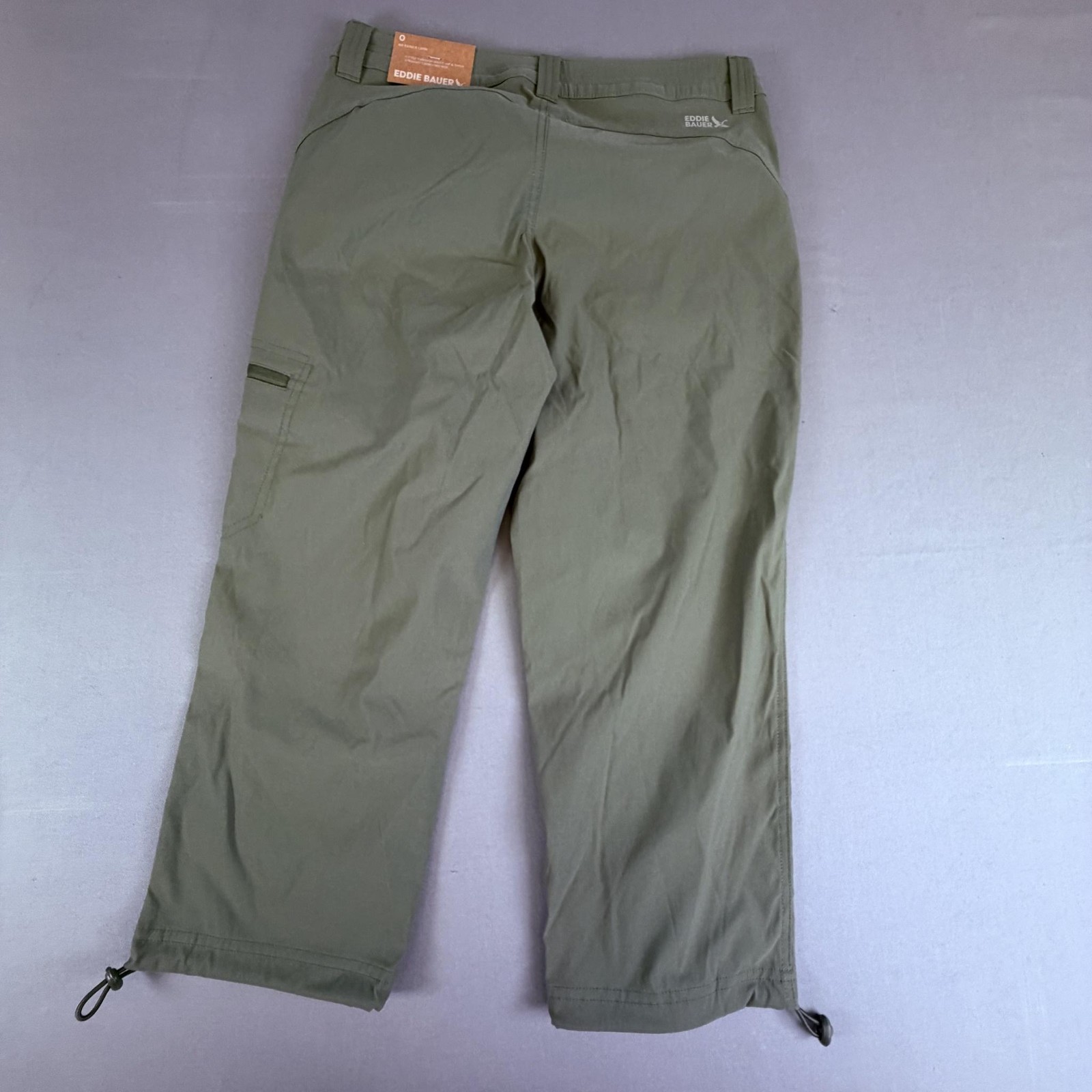 Eddie Bauer Capri Pants Womens 0 Green WR Rainier Nylon Stretch UPF 50+