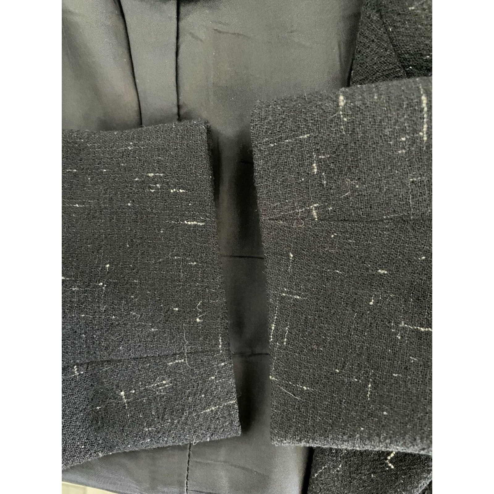 Lafayette 148 New York Wool Blend Speckled Black Blazer Sz 2