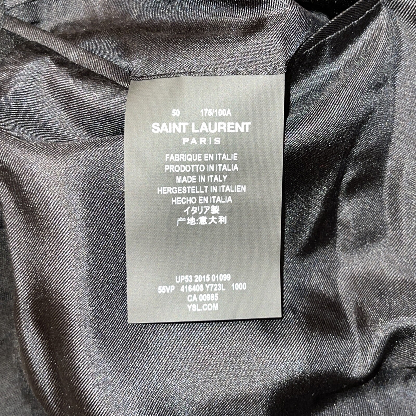 Saint St Laurent Paris Black Camo print dinner jacket size 50