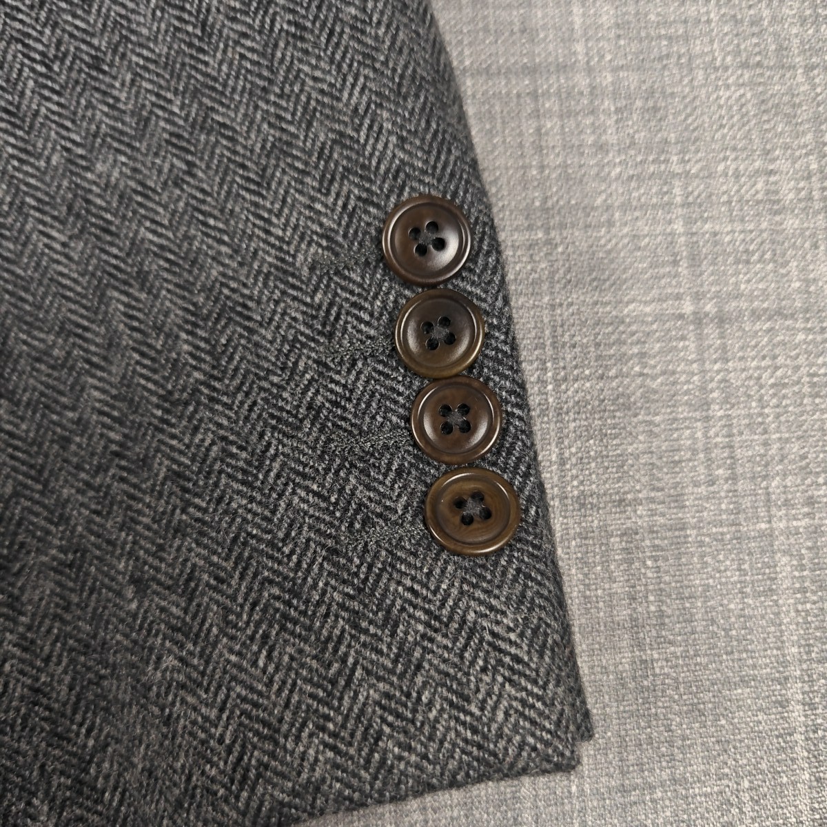Next Tailoring Mens Herringbone Tweed Blazer 48R Charcoal Grey Wool