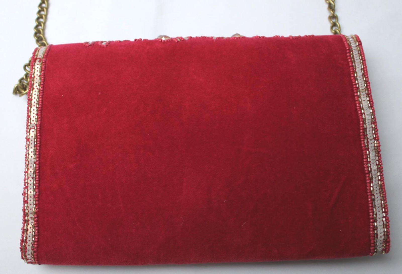 America & Beyond Women’s Embellished Envelope Clutch Bag NC3 Maroon One Size