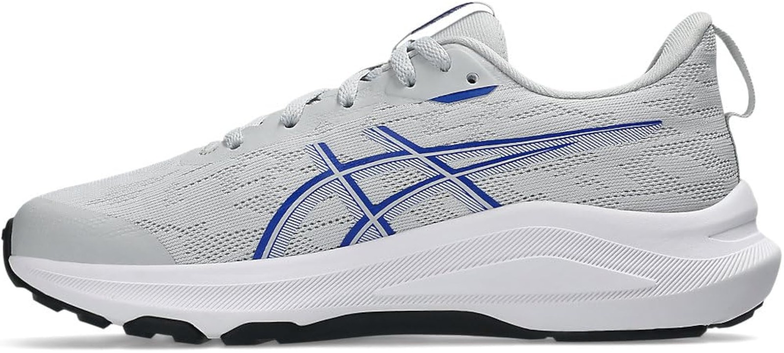 ASICS Unisex-Child Gt-1000 14 Gs – Concrete/Neon Blue – 5.5 Big Kid