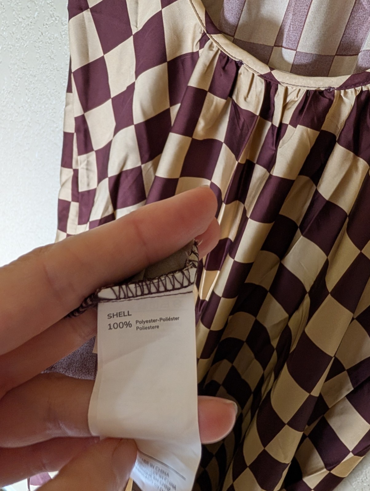 Brown Beige Neutrals Checkered Cupshe Tie Tank Midi Dress XS