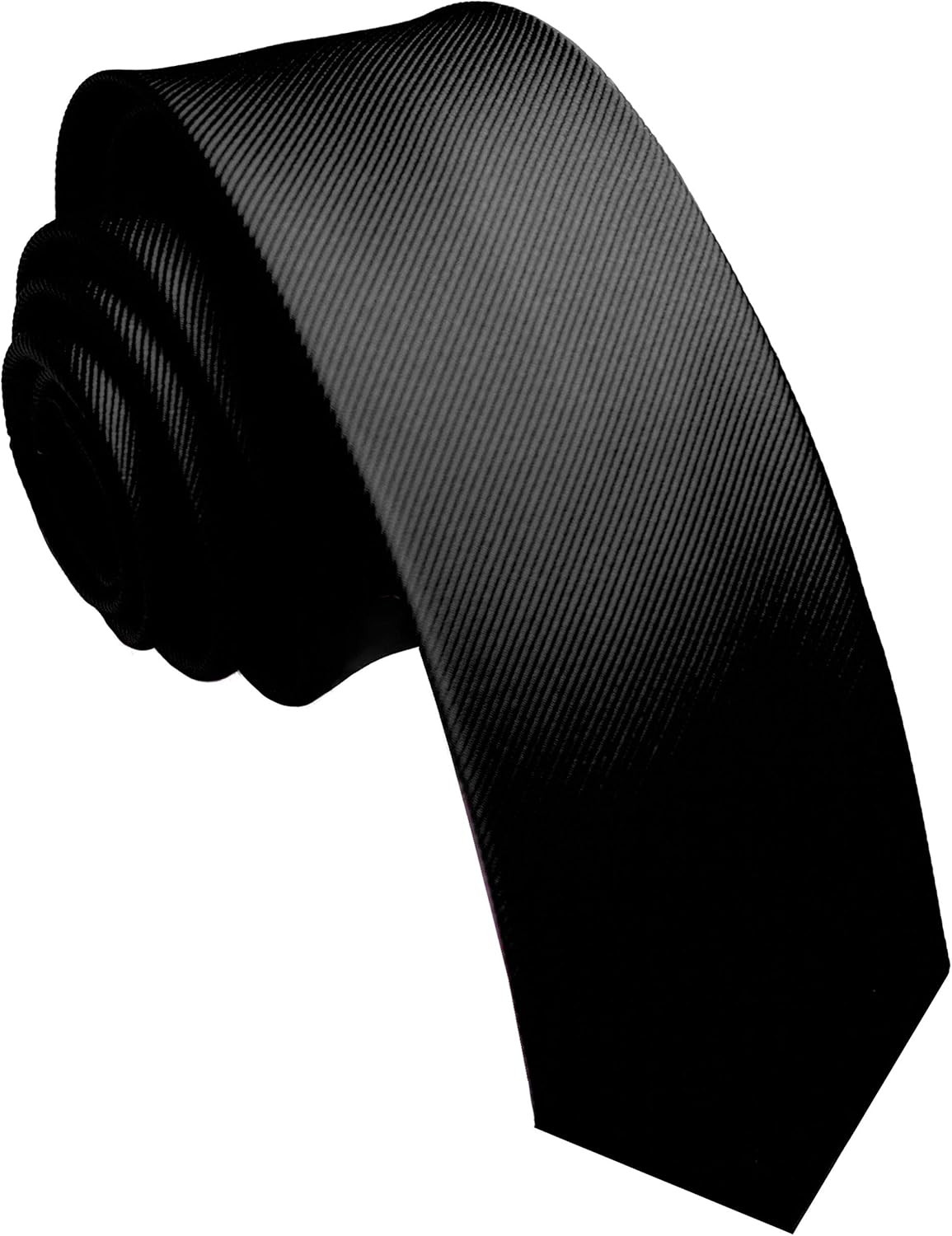 2.4″ Black Skinny Tie and Pocket Square with Tie Clip Silk Slim Necktie Sets …