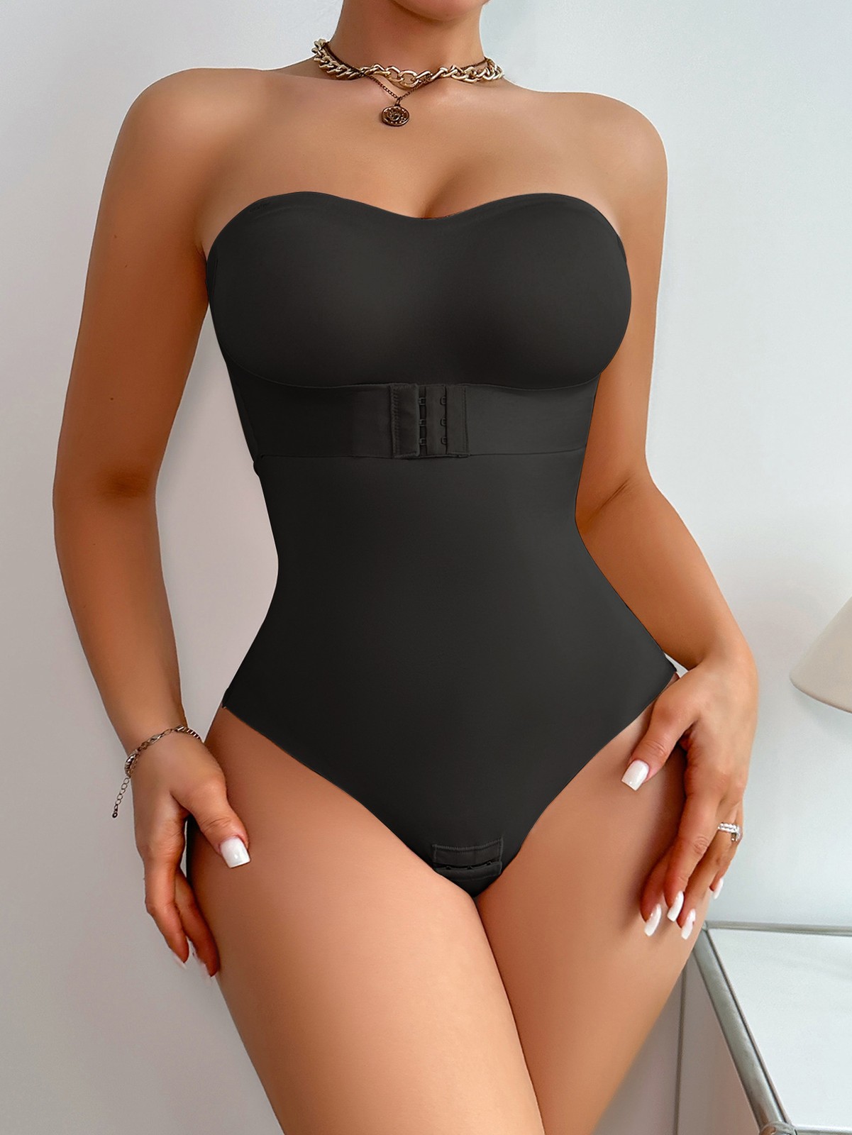Ladies Bodysuit Adjustable Invisible Straps Anti-Slip Strip Tummy & Waist Shape