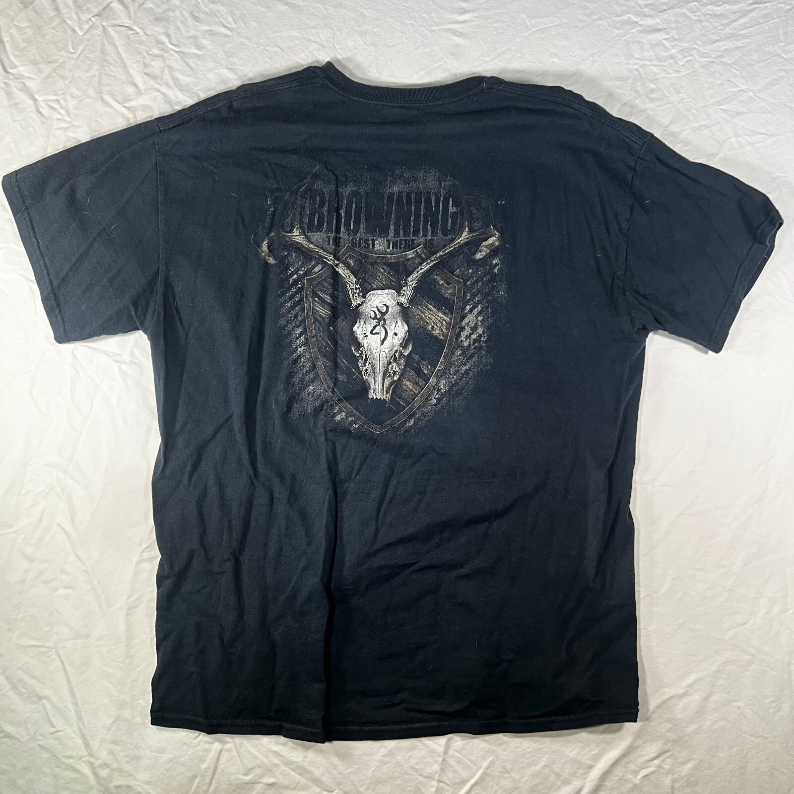 Browning XL Black Deer Skull Antler Shield Back Graphic Hunting T-Shirt