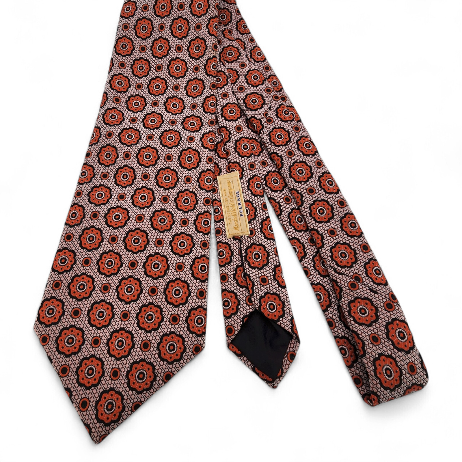 Vintage Trevira Prince Gino Neck Tie Red Floral Polyester Woven in Italy Wide