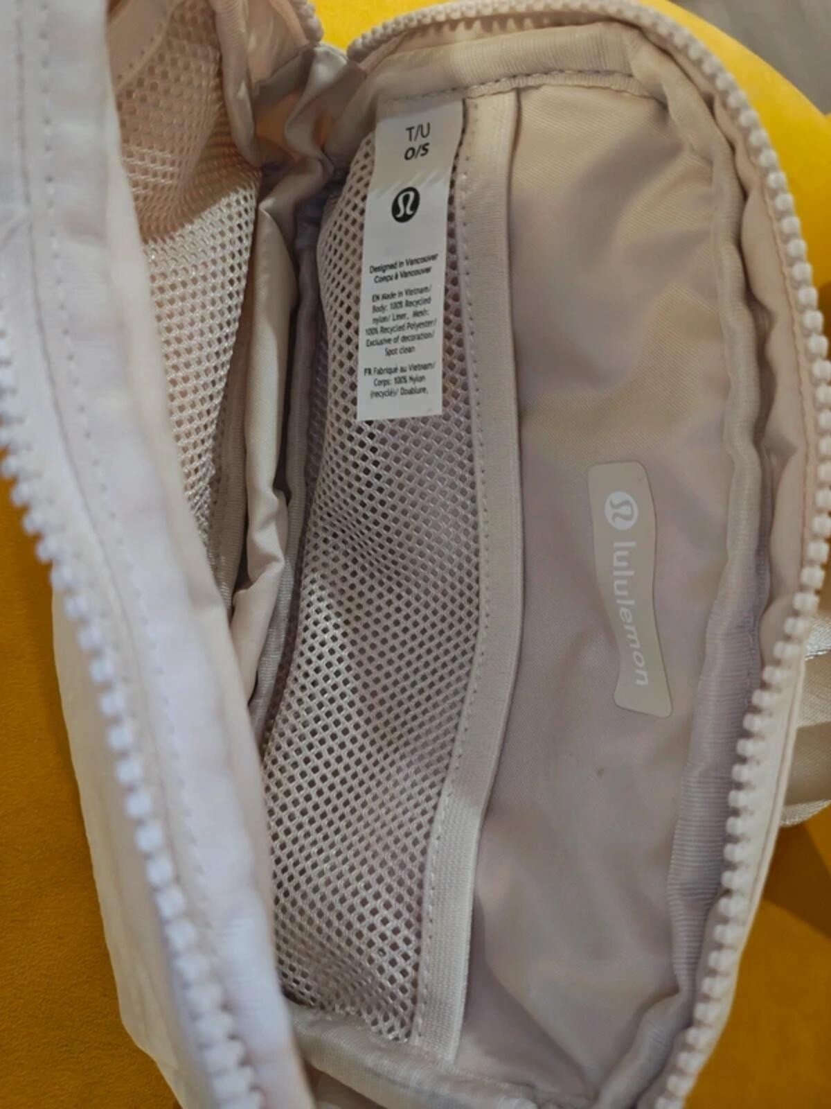 Lululemon belt bag with bold Metallic gold Logo
