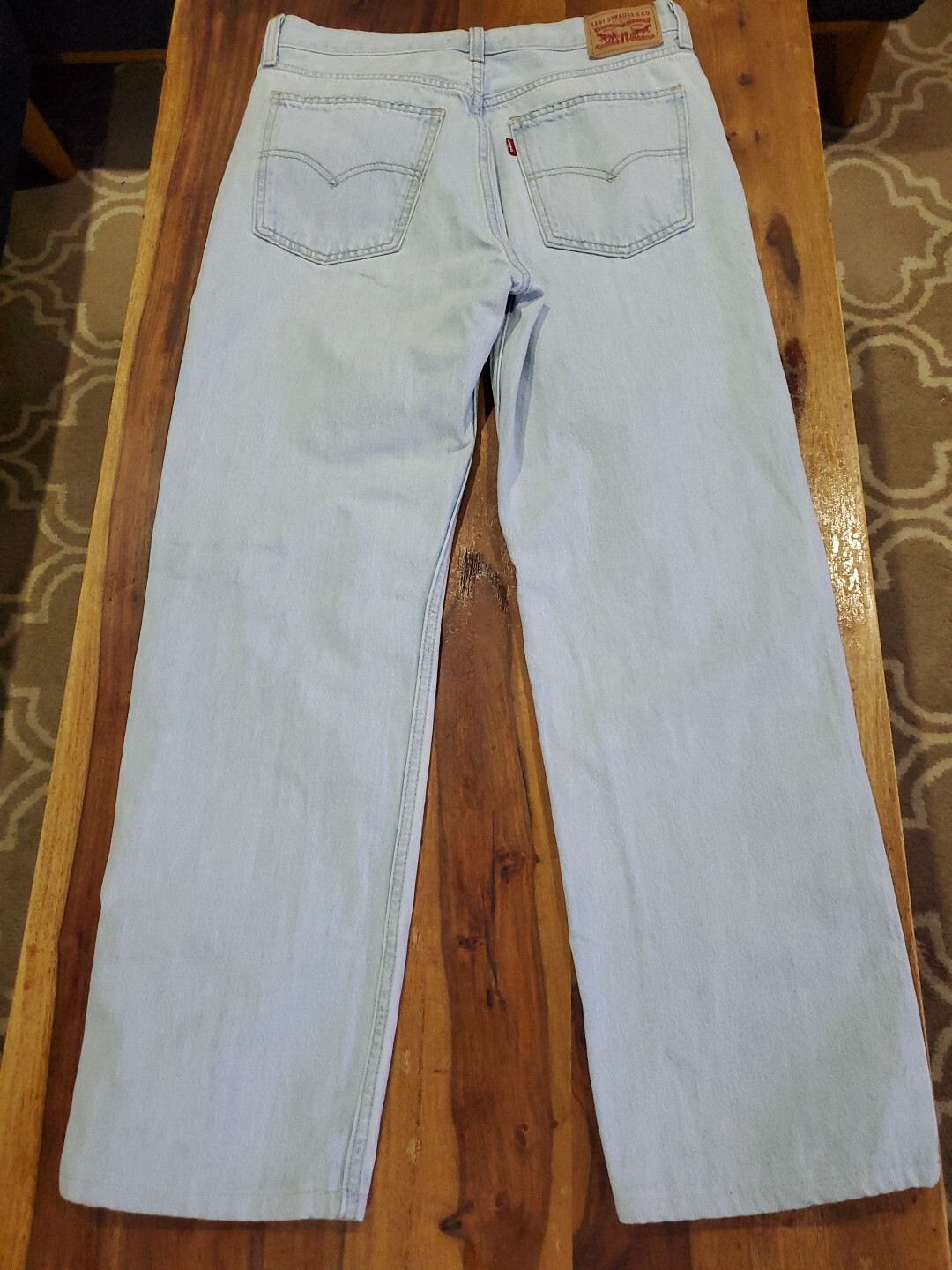 Levi’s Low Pro Straight Jeans Women’s 28 Actual 30×28 Distressed Light Wash…