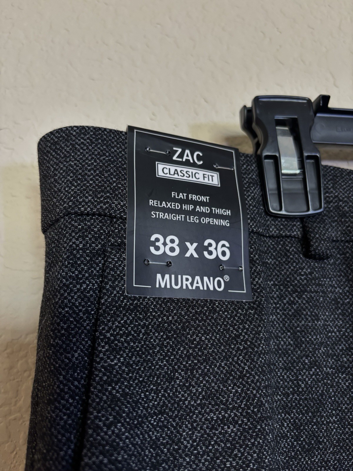 Murano Dress Pants 38×36 Men’s Zac Classic Flat Front Stretch New Knit Pant