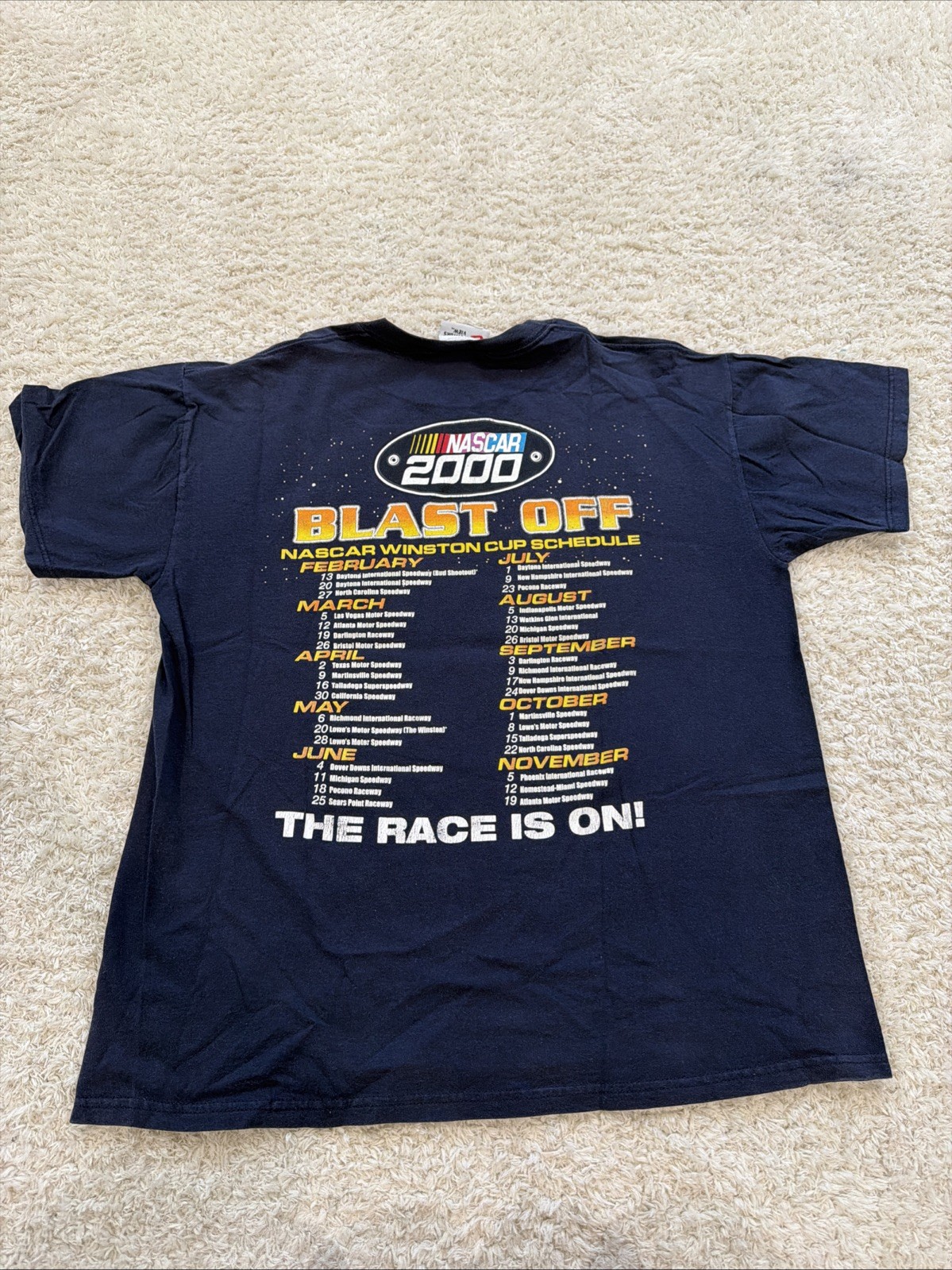 Vintage Nascar T Shirt Mens XL Blue We Have Ignition Blast Off All Over Print