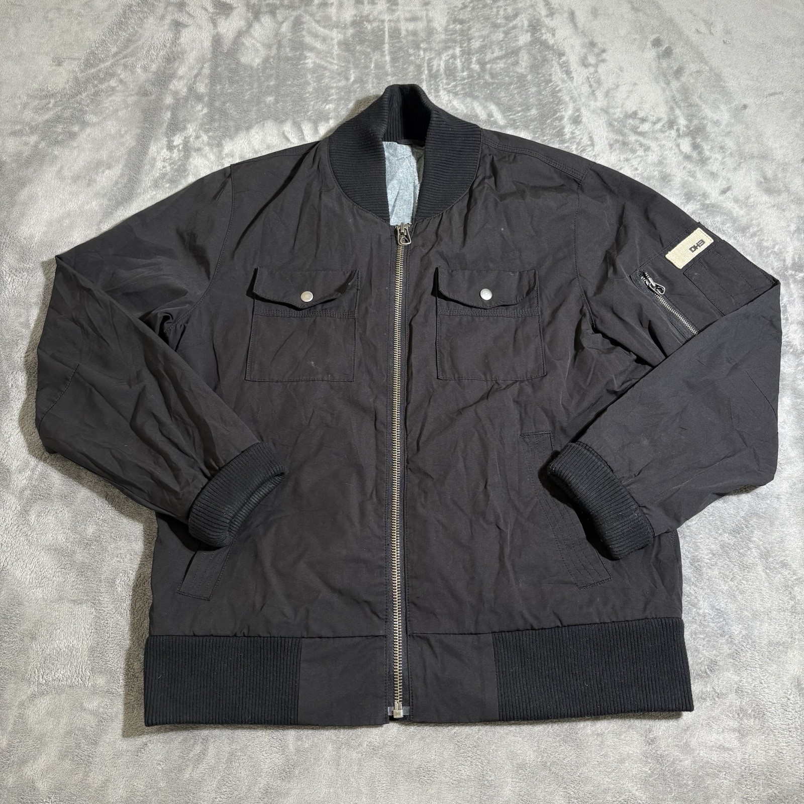 DH3 Tactical Jacket Men’s Large Bomber Black Military Tactical Full Zip Heavy