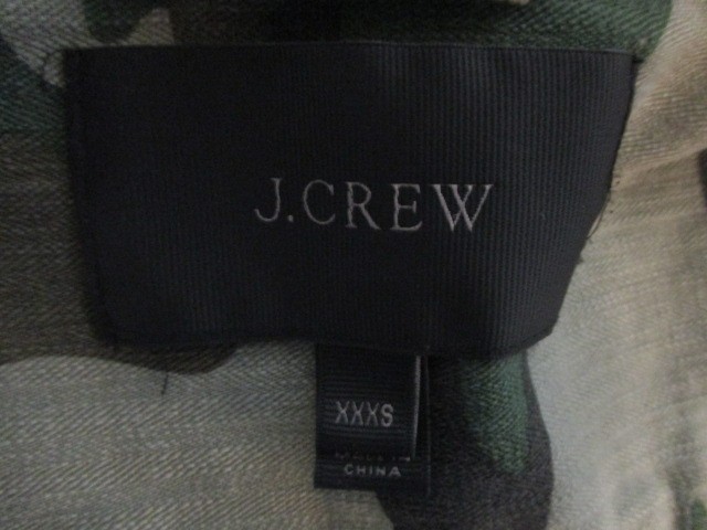 J.Crew FAB Camo Utility Shacket 100% Cotton Button Down Jacket Size 3XS XXXS