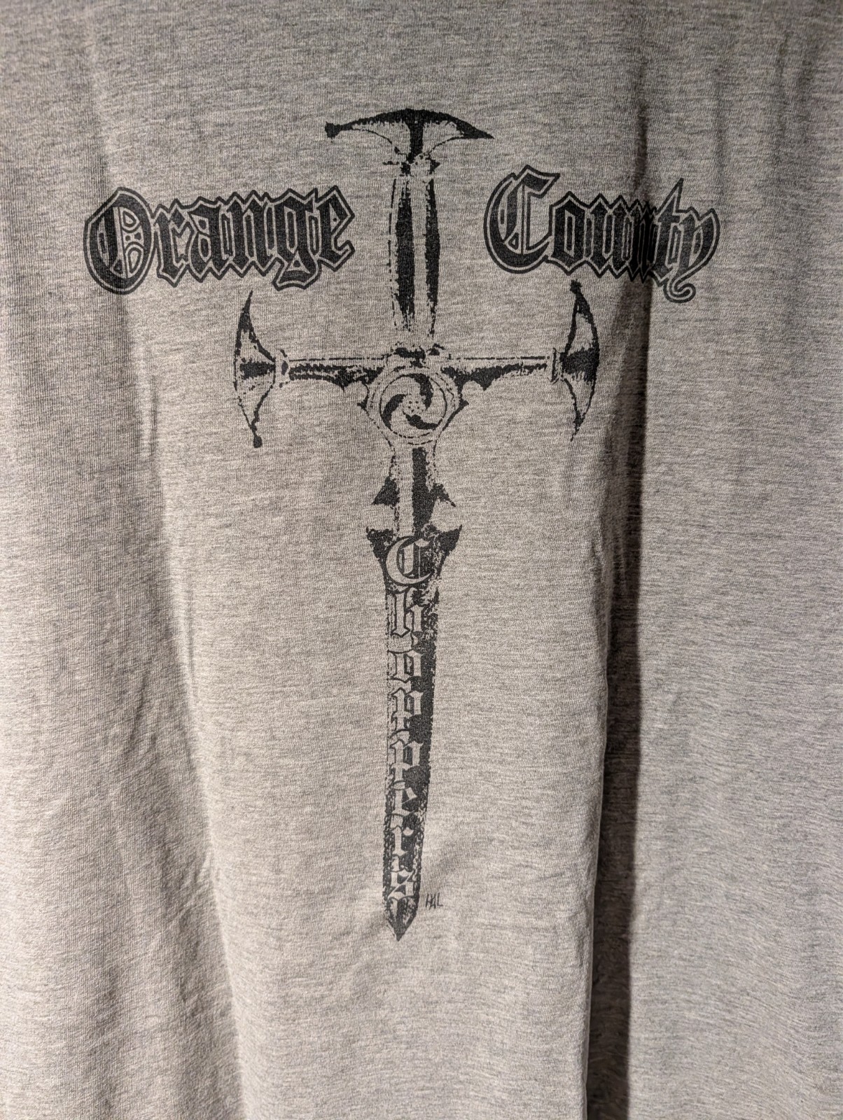 Orange County Choppers Shirt Mens XL Gray OCC Motorcycle Gothic Sword Cross Tee