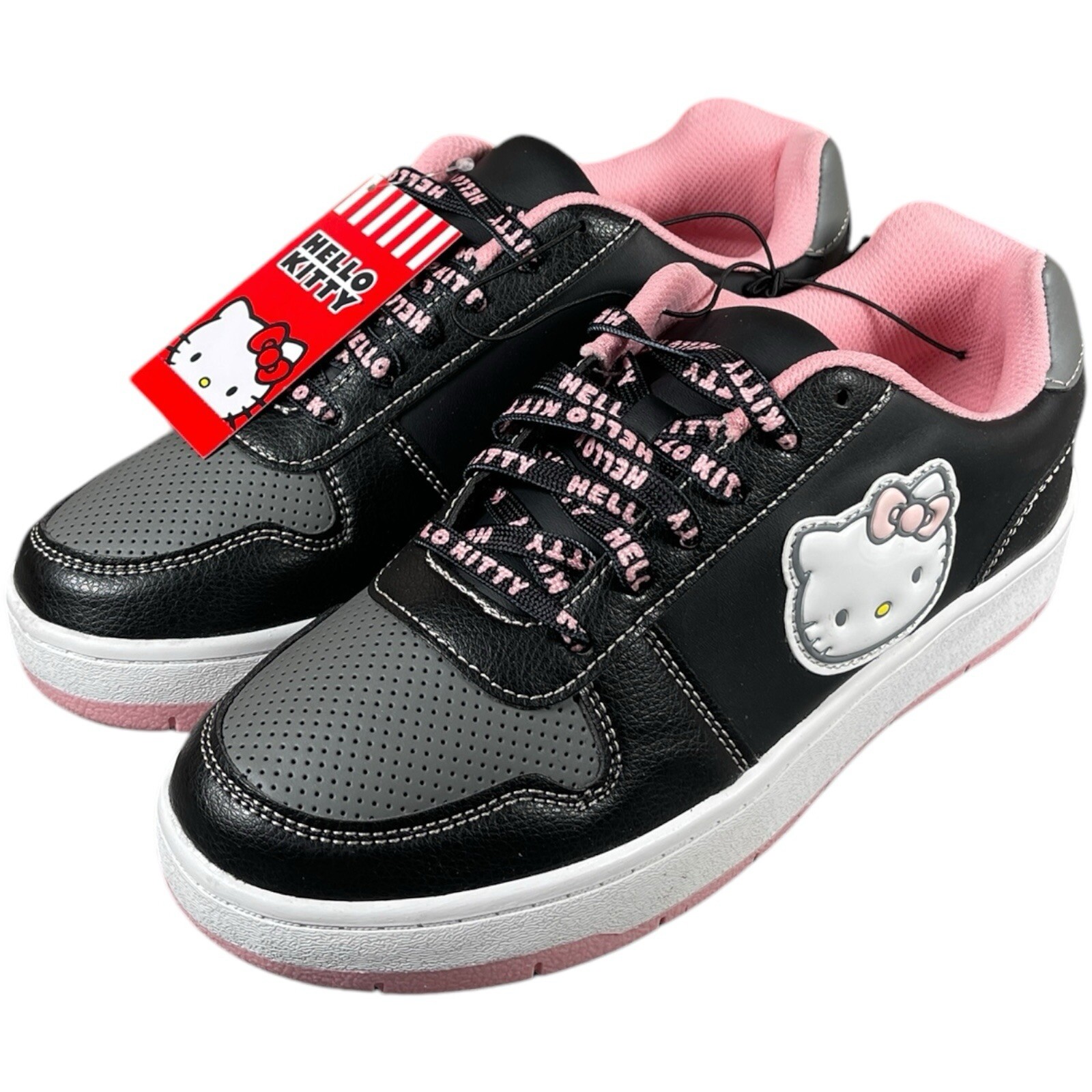 Hello Kitty by Sanrio Women’s Fashion Sneakers Size 8 Black/Light Pink Shoes NEW