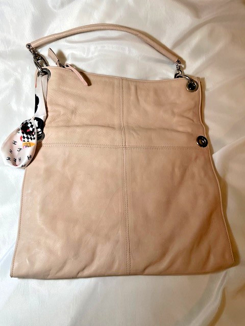 Valentina Pink Leather Top Handle/Shoulder/Clutch Bag, GUC, H & Bottom W 14.5 in