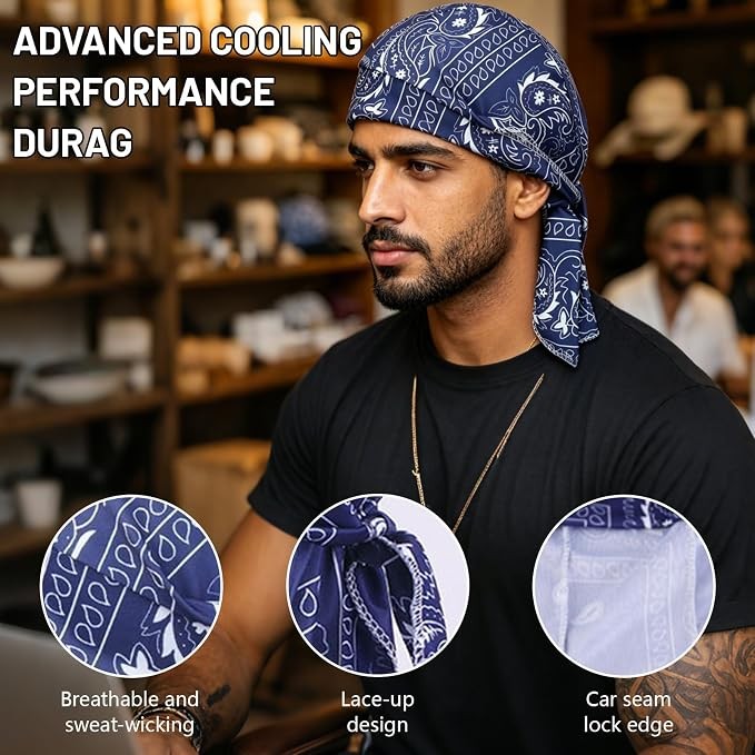 6PCS Paisley Cooling Headscarf Cap elastic cycling sports cap cooling head sc…