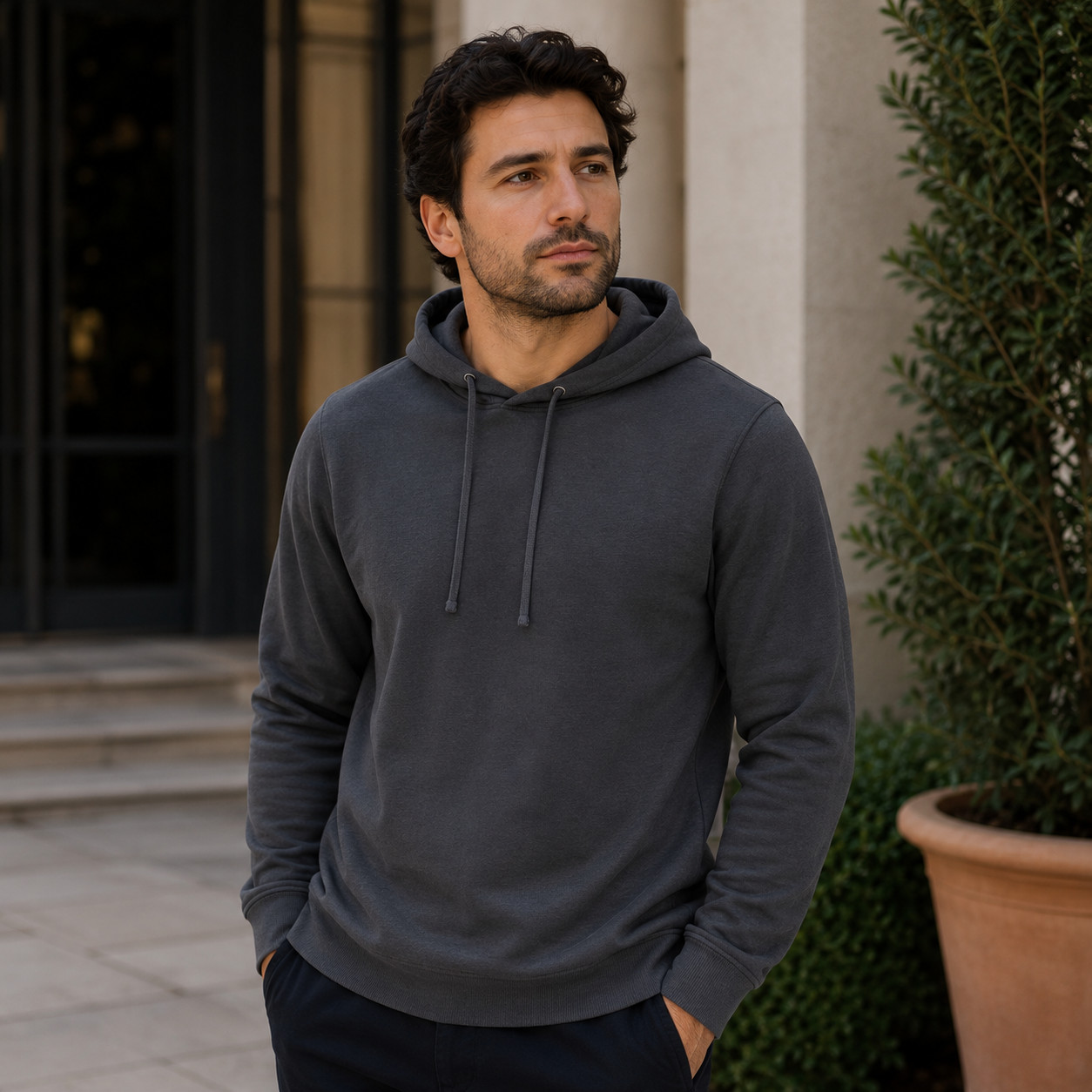 100% Combed Cotton Lightweight Hoodie Garment Dyed Pullover For All Seasons