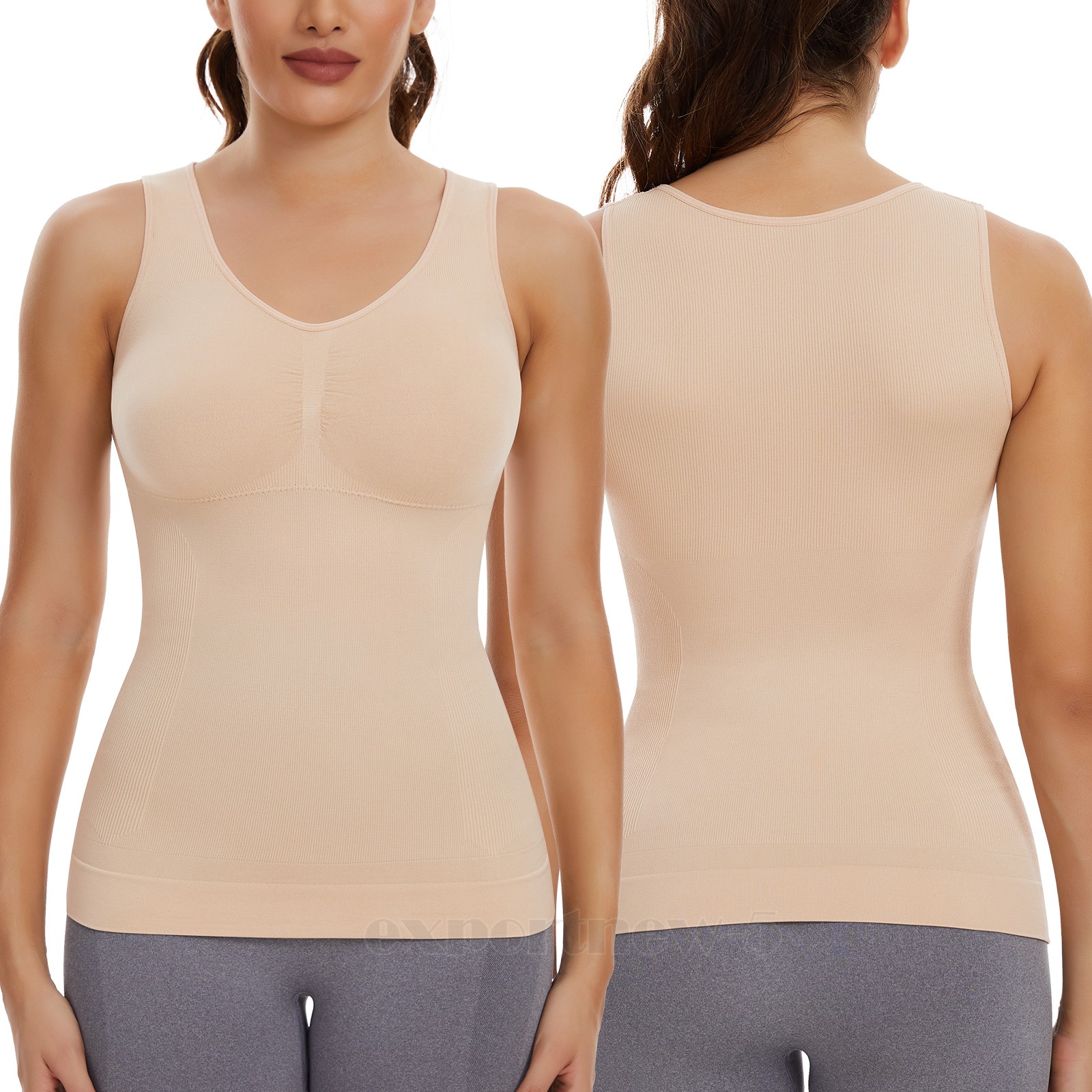 Women’s Cami Shaper Tummy Control Padded Bra Camisole Cami Compression Tank Top