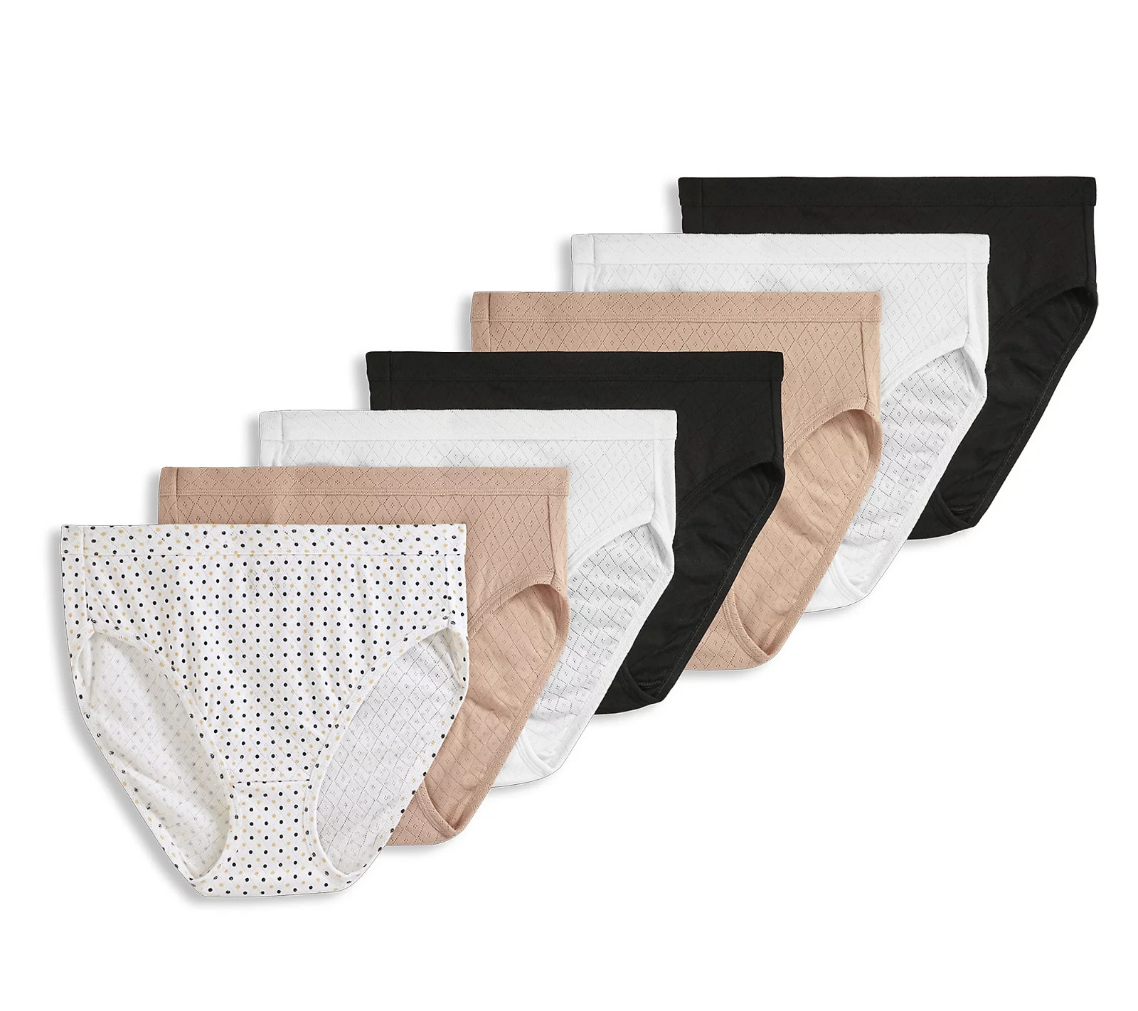 Jockey Elance Breathe Hi-Cut Panty Set of 7-Basic-Sz 6 A691744 NEW