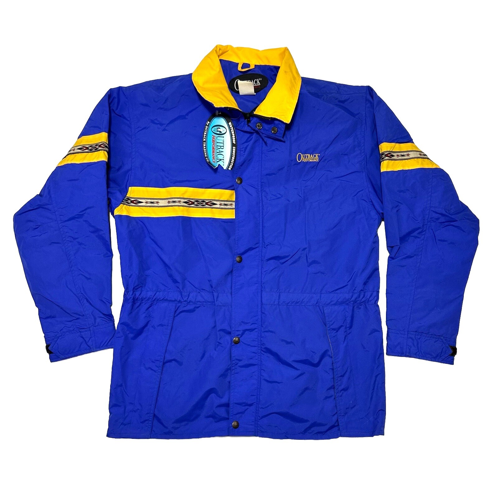 NEW Vintage Outback Trading CO Performance Waterproof Rain Jacket Size M Blue