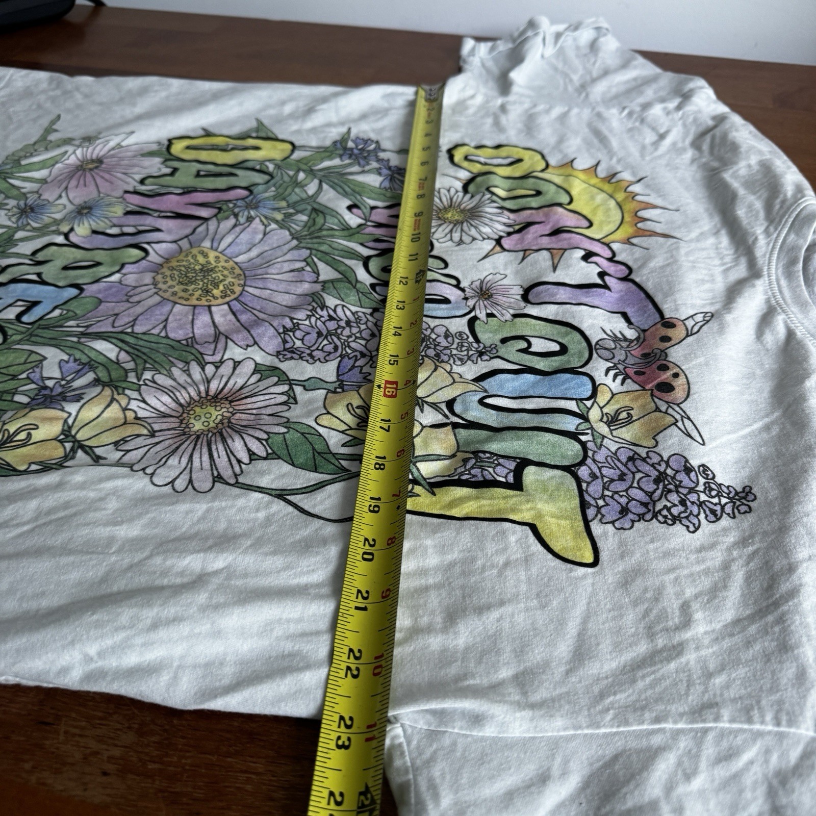 Bershka Adult Unisex Large Psychedelic Don’t Quit Your Daydream T-Shirt Flowers