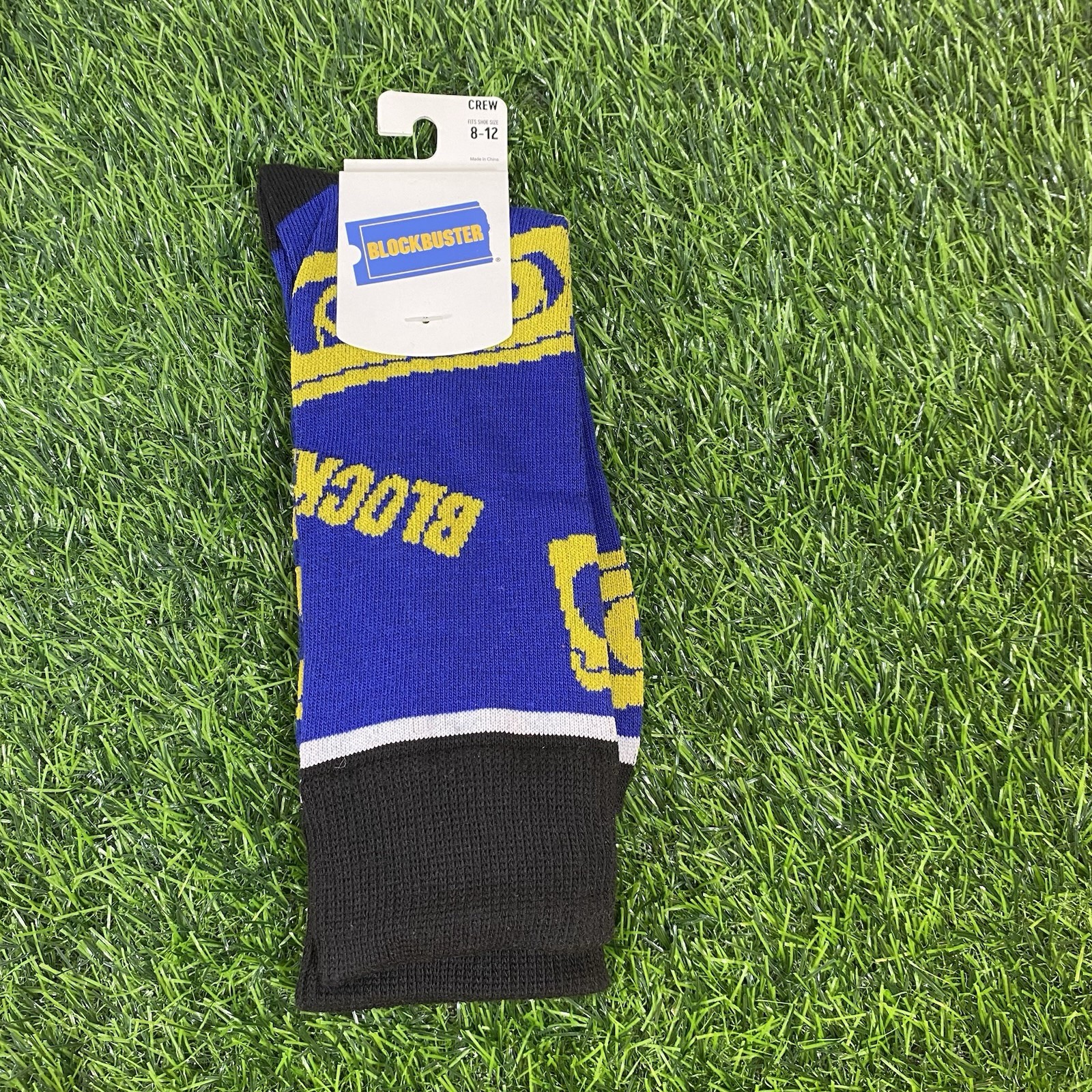 Blockbuster Video Store Make it a Movie Night Novelty Crew Socks Retro 90s Y2K