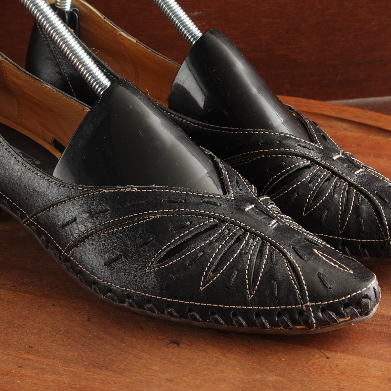 Pikolinos Heels Womens SZ EU 40 US 9-9.5 BLK Leather Comfort Career Neutral Shoe