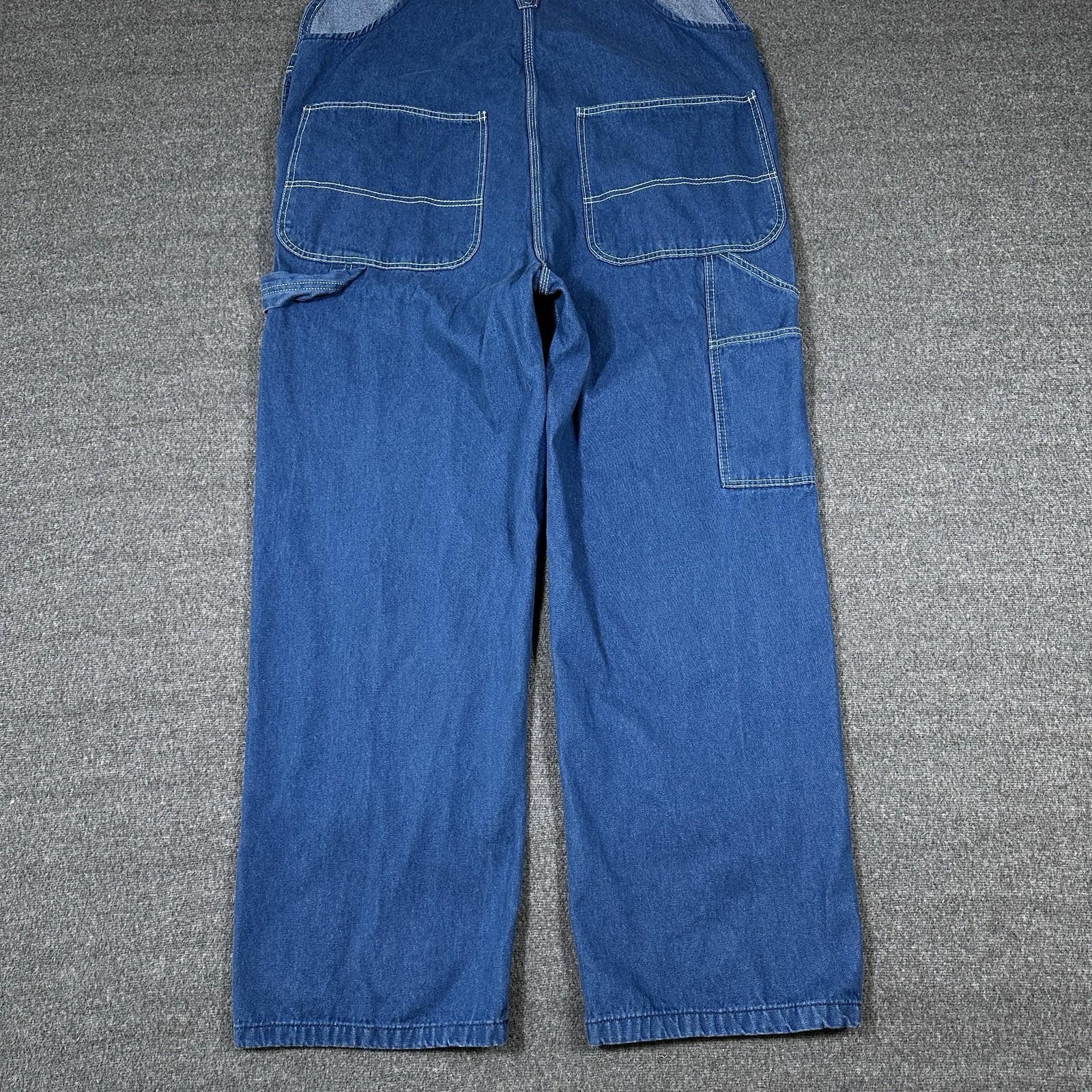 Liberty Overalls Mens 40×32 Hammer Loop Tool Pocket Carpenter Bib Green Trim Y2K