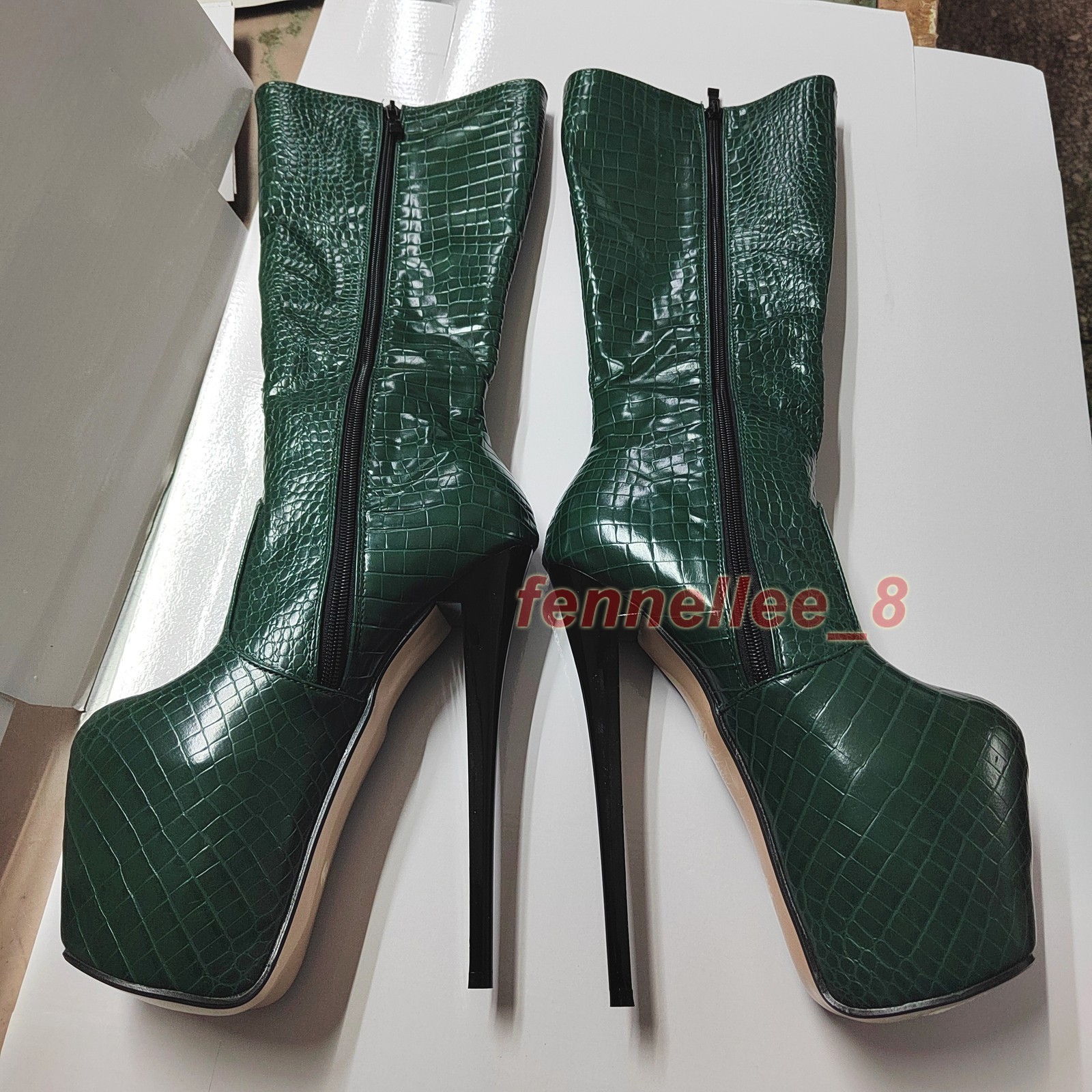19cm Heels Super Stilettos Platform Womens Runway Knee High Boots Sexy Plus Size