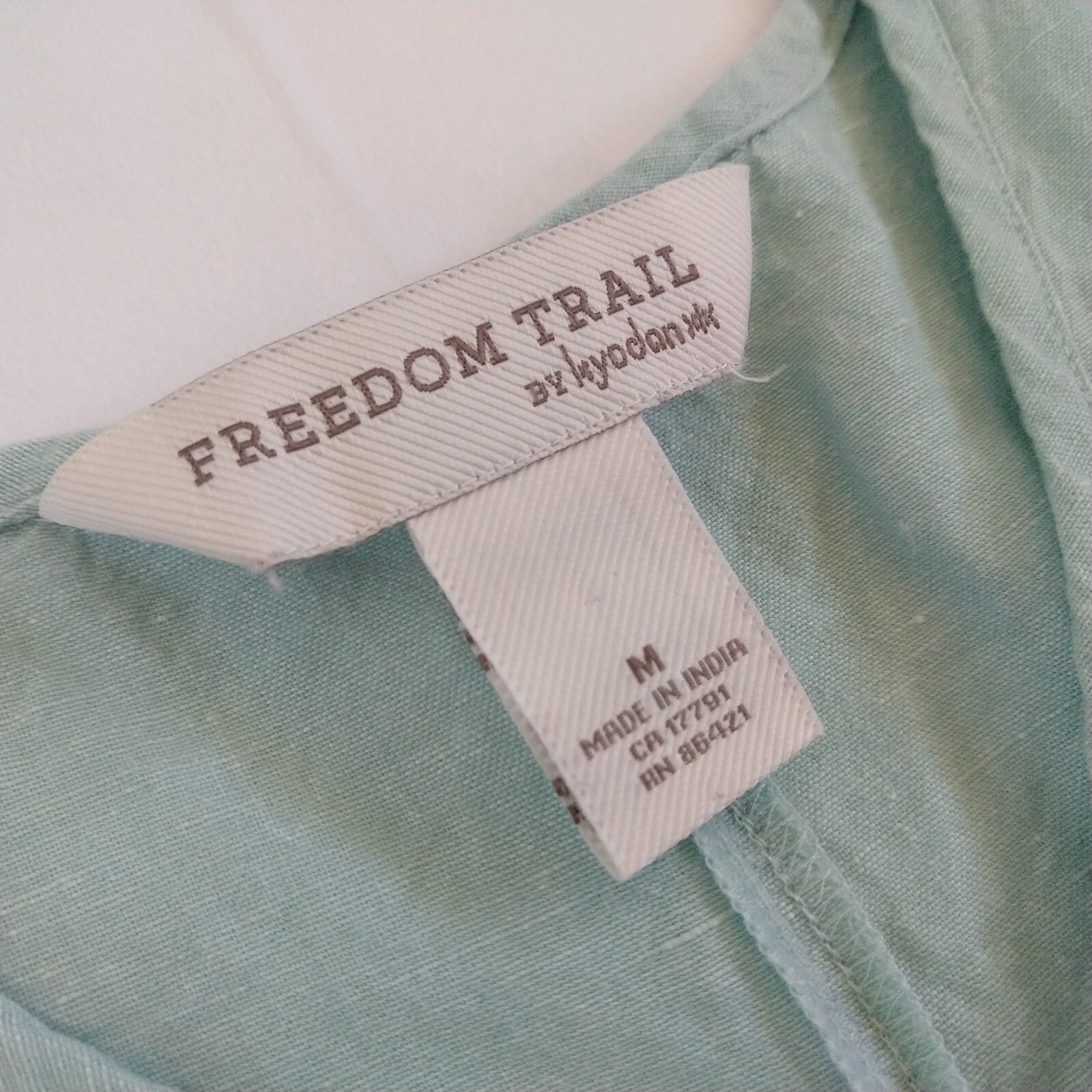 Freedom Trail by Kyodan Linen Blend Midi Dress Size M Mint Green Pockets