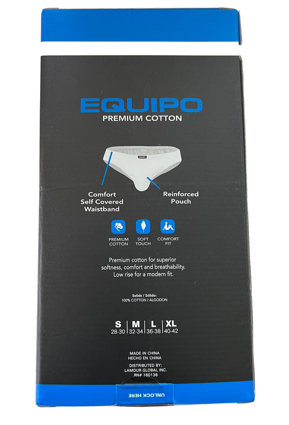 Men’s Equipo 5-Pack Bikini Briefs (White Color) No Fly Premium Cotton Underwear