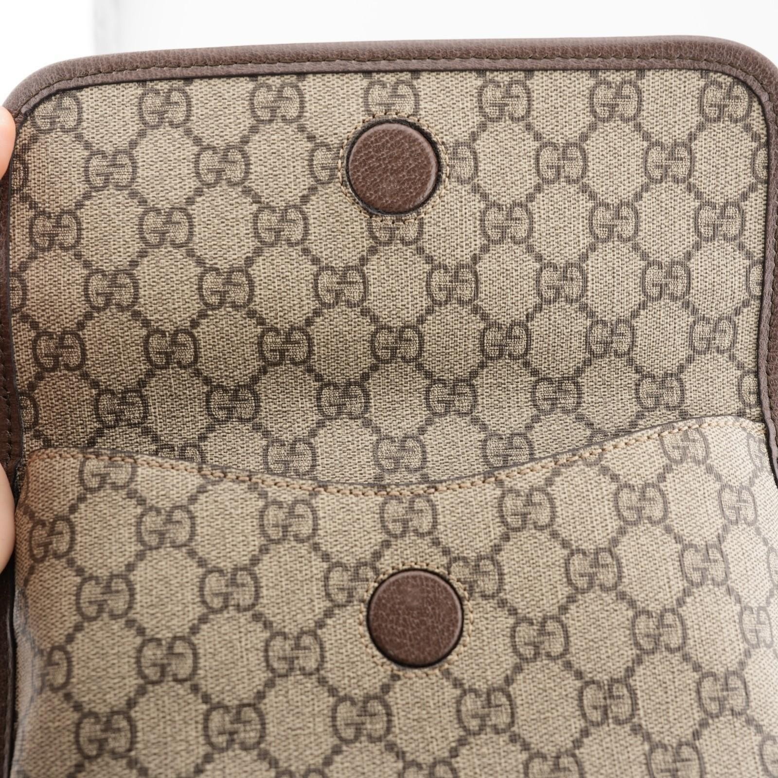 GG Supreme Monogram Web Small Neo Vintage Double Flap Messenger Bag Beige