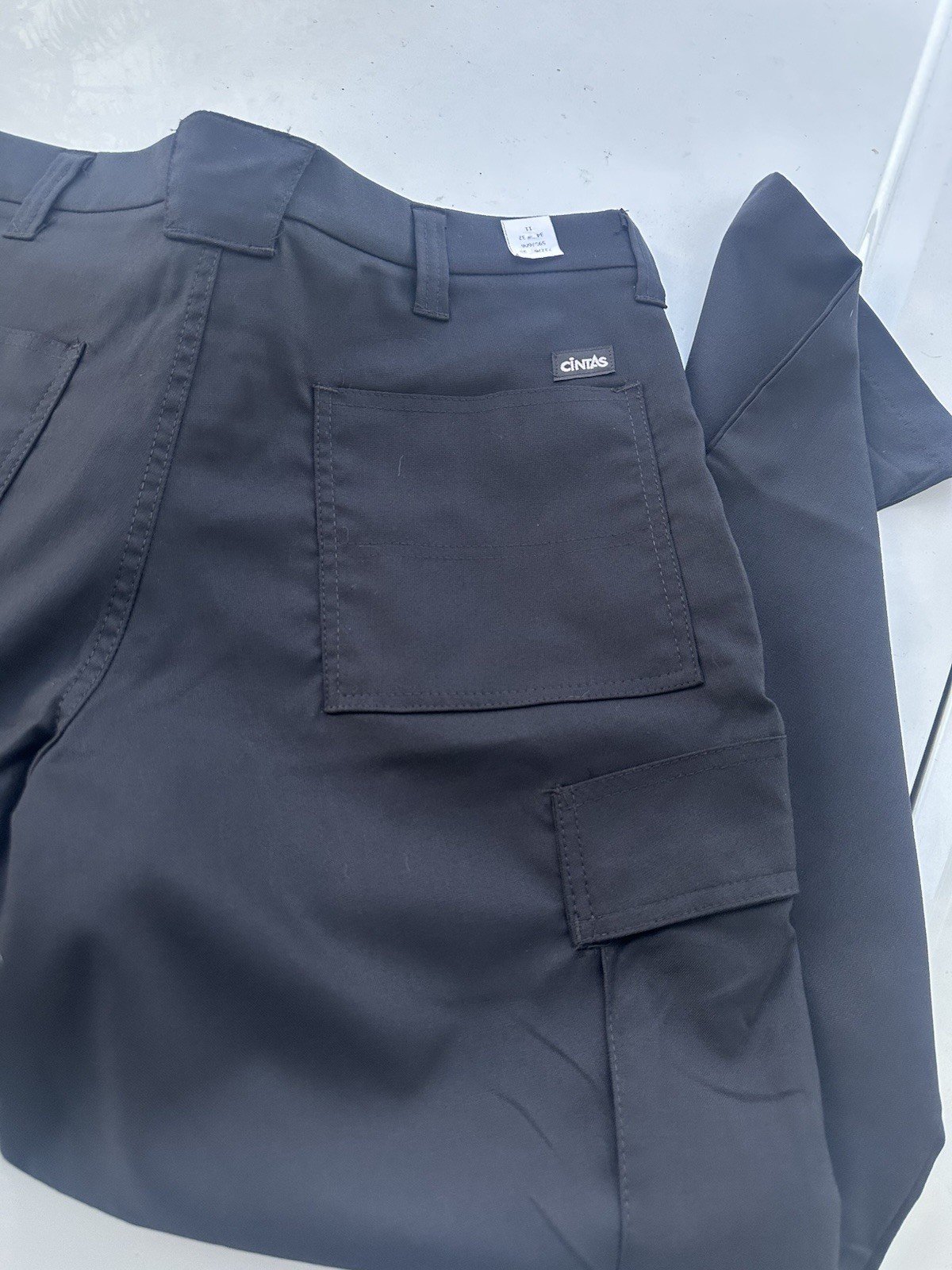 Lot Of 2 Cintas Comfort Flex PRO Cargo Work Pants Size 40×30 Black #23270-35
