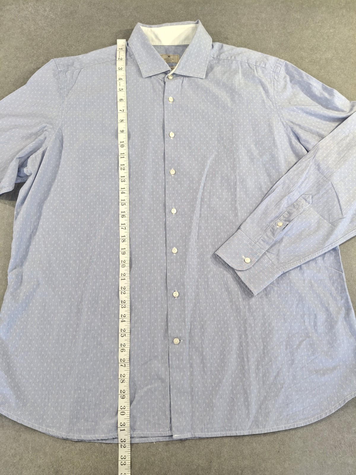 Hackett Mayfair Mens Navy Stripe Shirt 3XL Slim Fit 100% Cotton 48″ Ch Bulgaria
