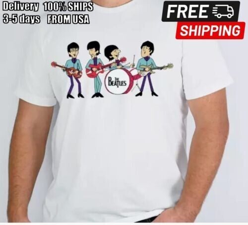 The Beatles Cartoon Vintage Rock Band Funny Graphic T-Shirt