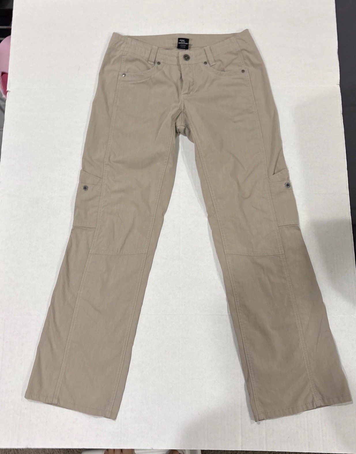 Kuhl Women’s 6 Reg Beige Cotton Free Range Straight Leg Outdoors Cargo Pants EUC