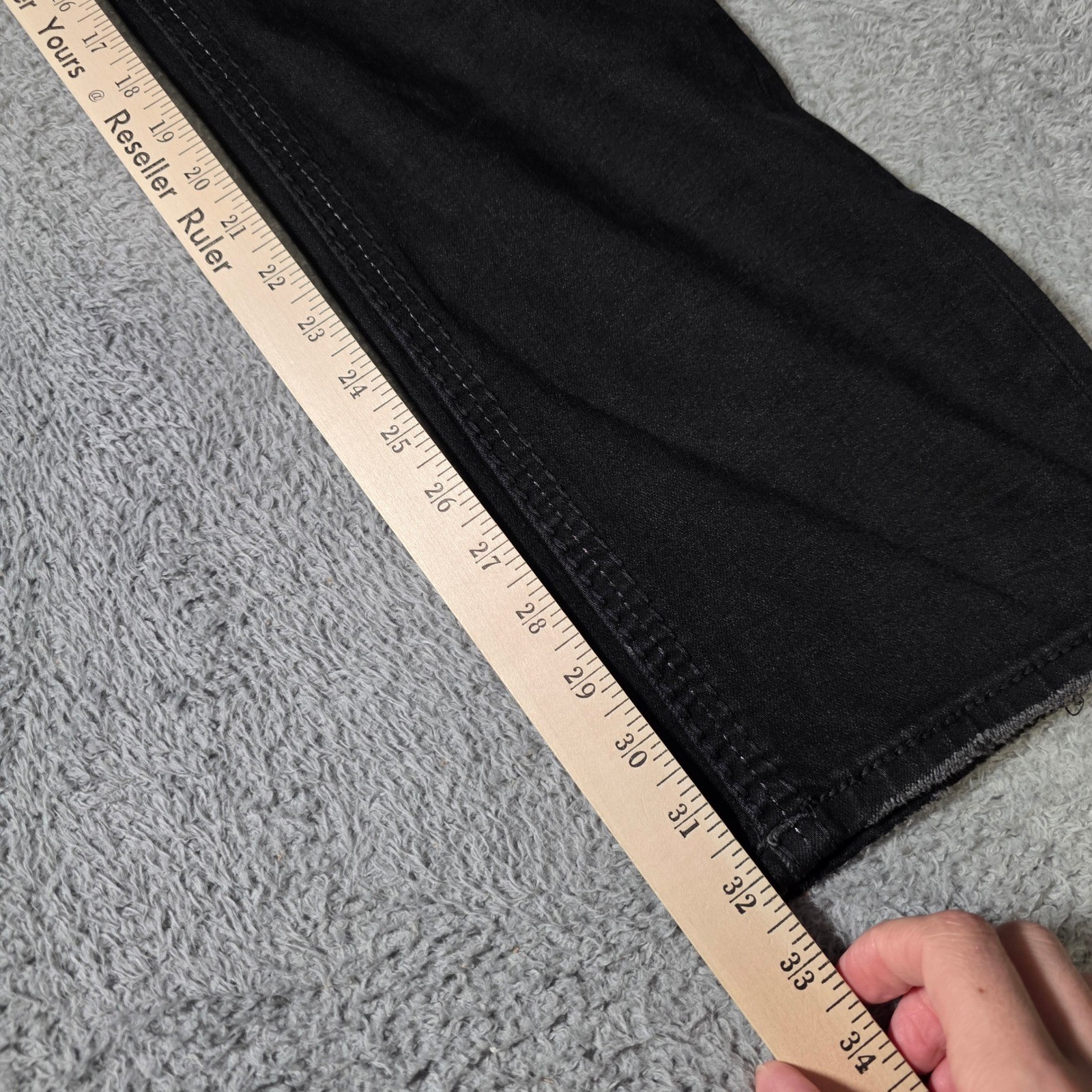 Rock Revival Mens 38 Roman Alt Straight Black Embellished Zipper Pockt Jeans Y2K