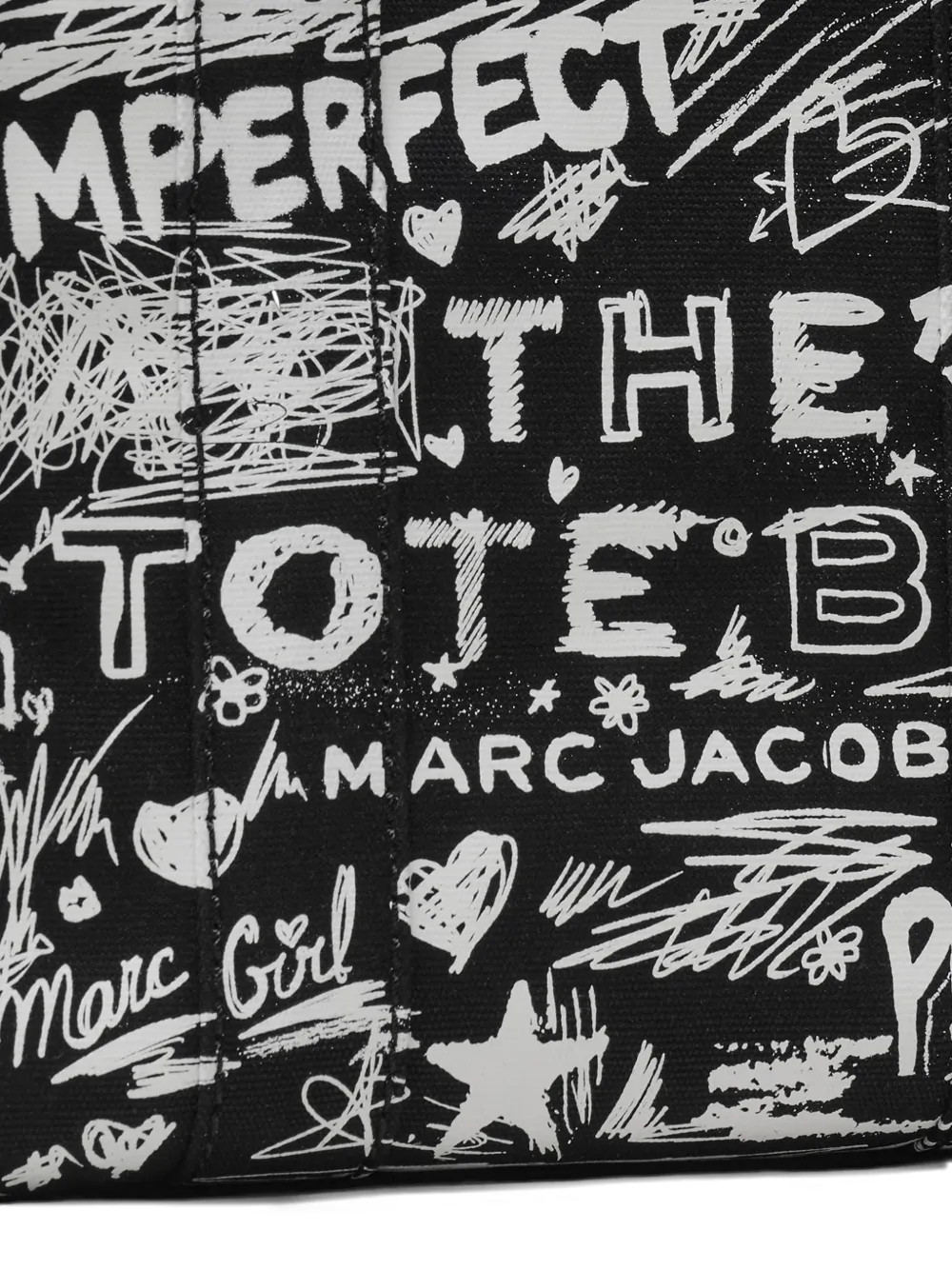 MARC JACOBS – Women Punk Scribble Canvas Small Tote Bag