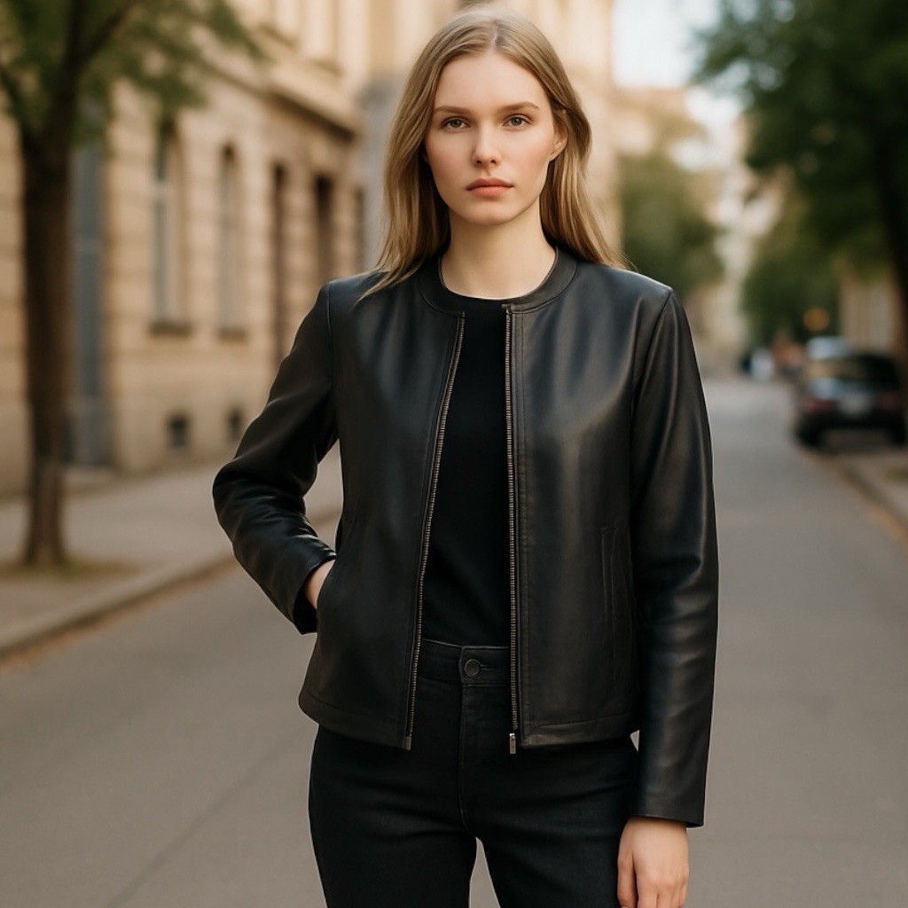 Silk Leather Reversible Jacket: Women’s L (Lamb Skin,Kusadasi Turkey) Dark Navy!