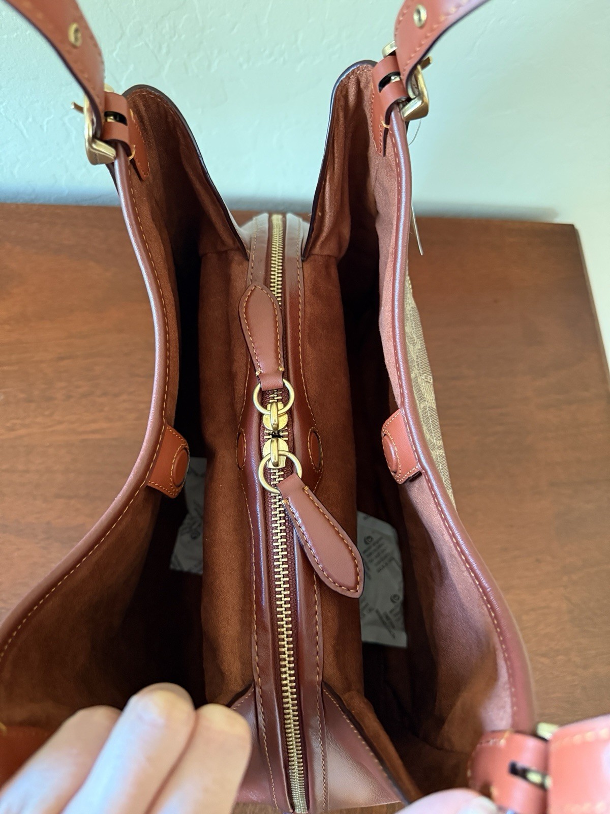 NWT Coach C4825 Lori Shoulder Bag In Signature Canvas & Calf Leather-Tan Rust