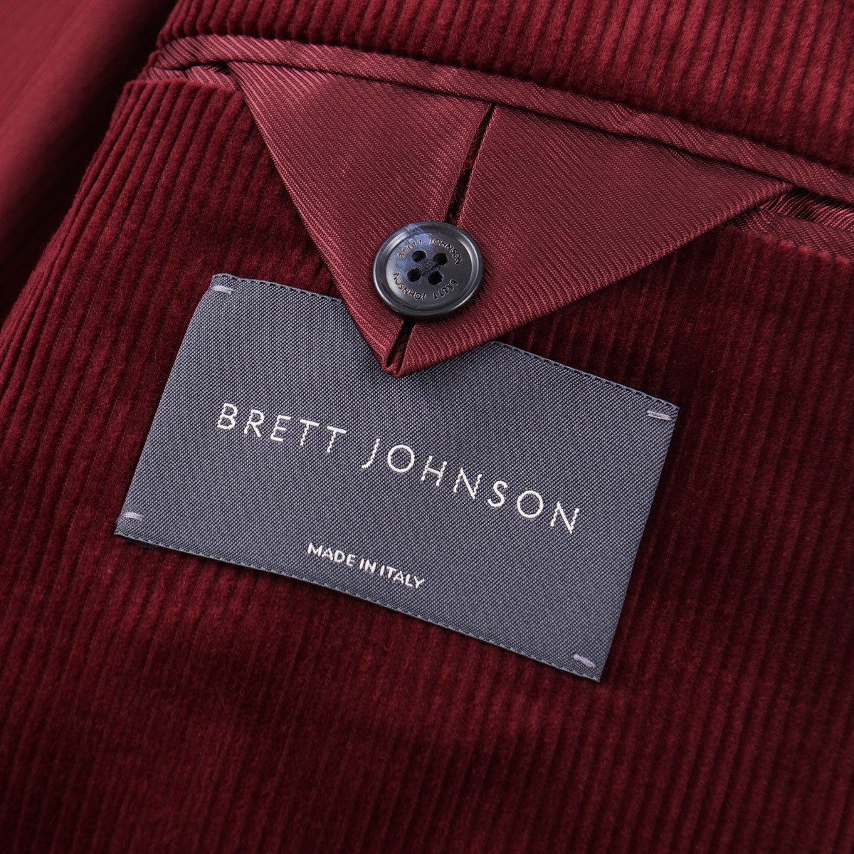 Brett Johnson Cherry Burgundy Velvet Corduroy Cotton Sport Coat 44R (Eu 54) New