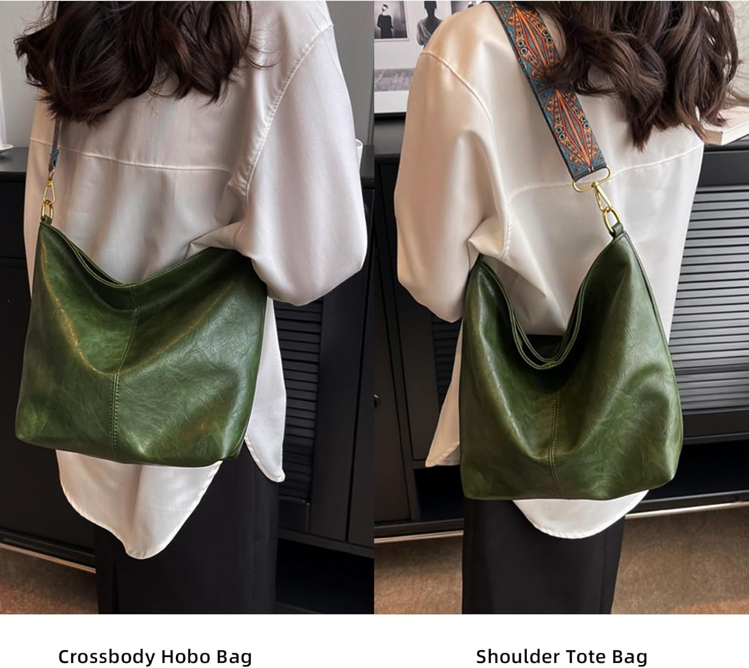 Hobo Bags for Women Crossbody Bag Guitar Strap Purse Vegan Leather Shoulder H…