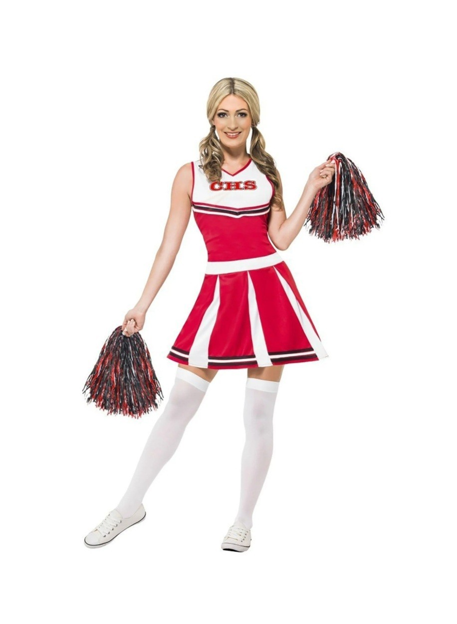 Smiffys Women’s Red Cheerleader Costume Size L NEW
