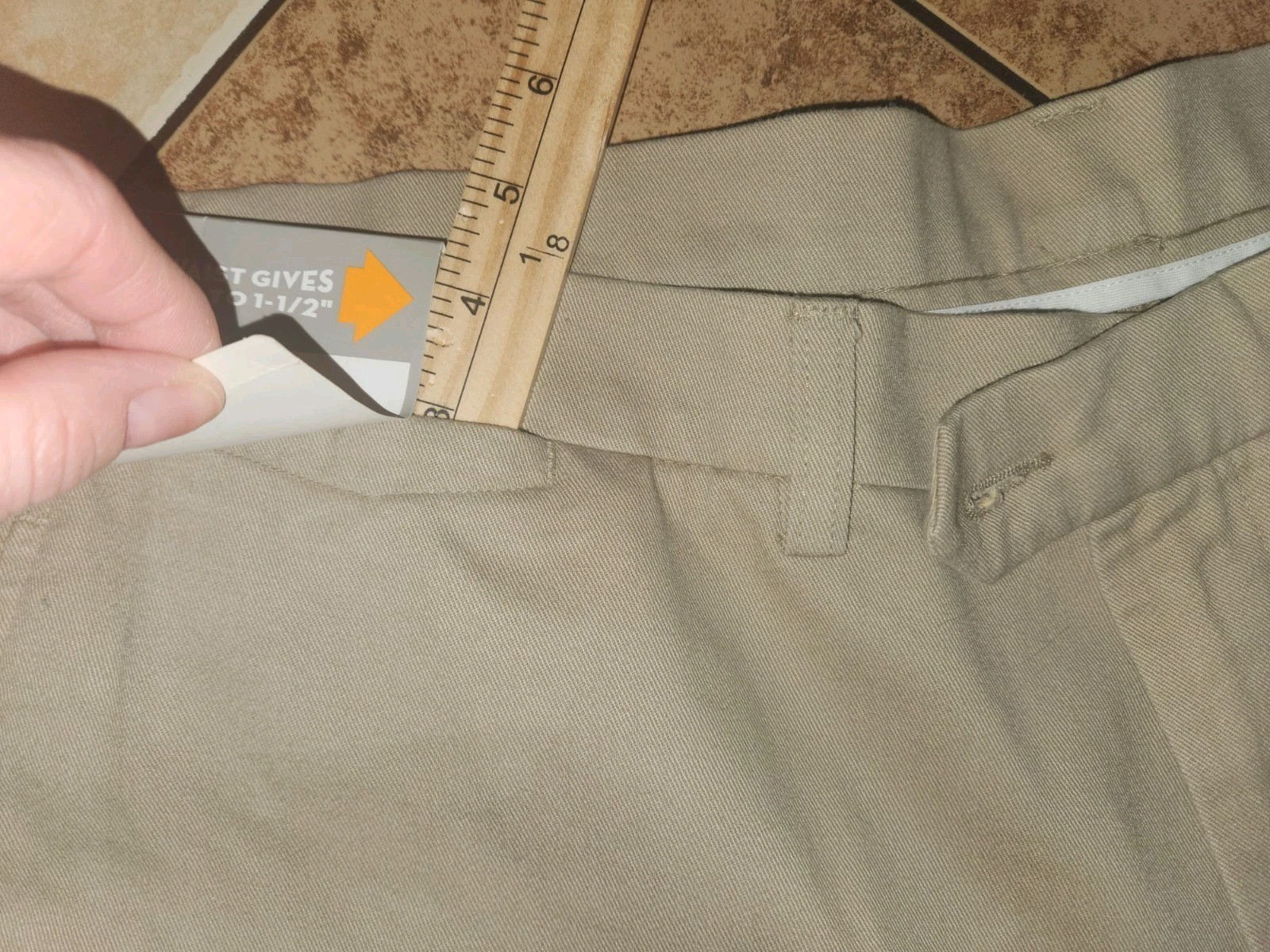 Savane Motion Men’s 42W X 30L Tan Khaki Mink Flat Front 100% Cotton NWT