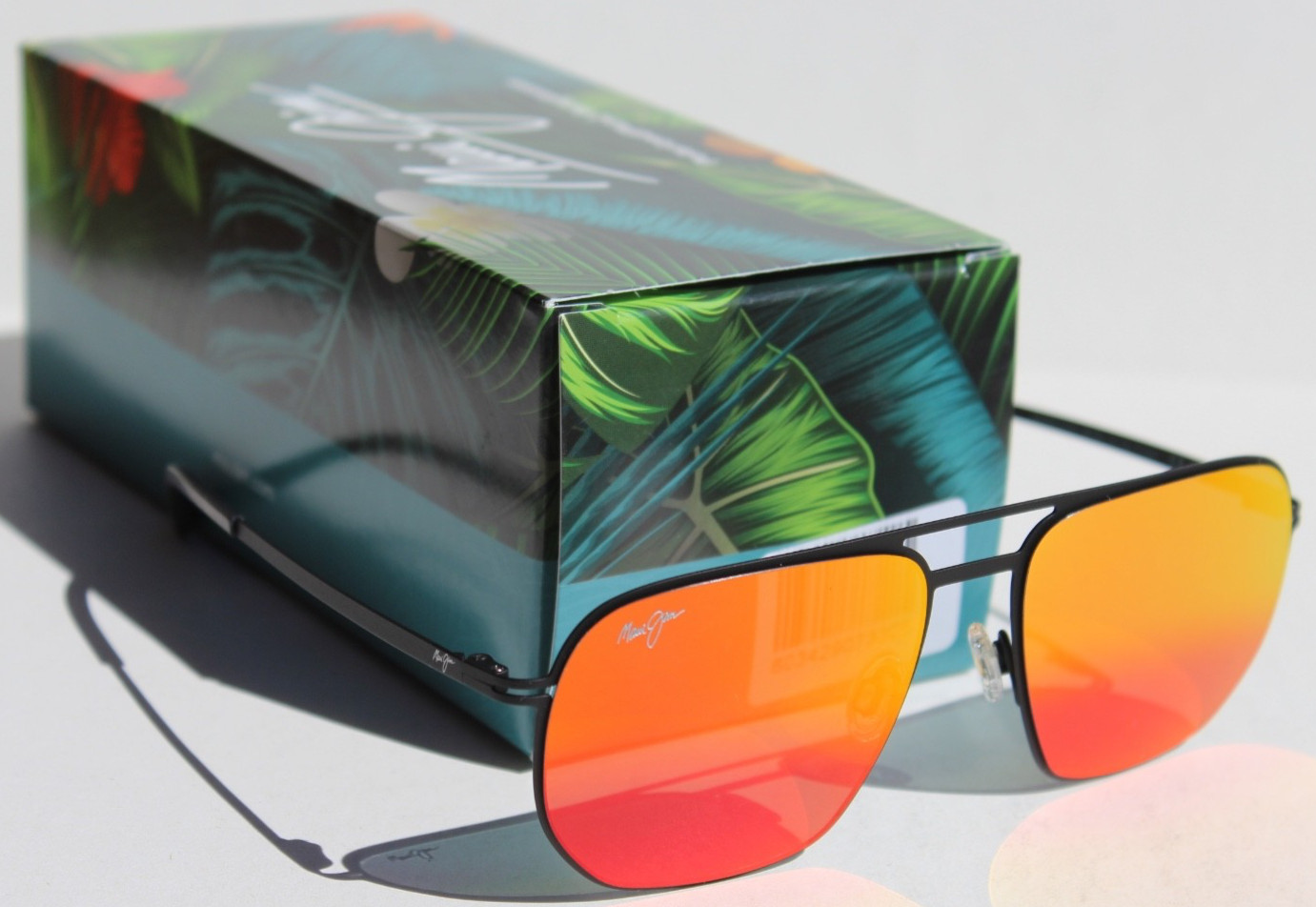 MAUI JIM Sharks Cove POLARIZED Sunglasses RM605-02 Matte Black/Lava Hawaii NEW