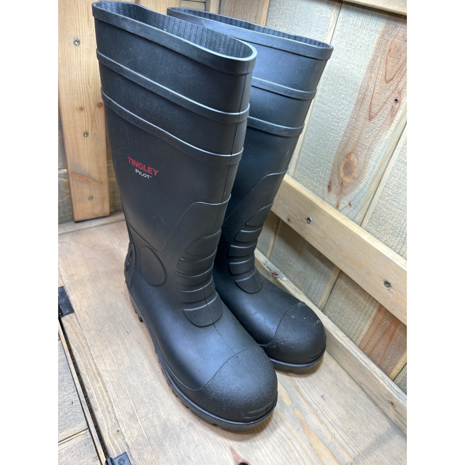 Tingley Pilot Mens 8 Rubber Work Boots Waterproof Rain Mud Knee High UK 7 EU 41